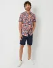Peach Orange Floral Print Short Sleeve Shirt sold by Threadbare