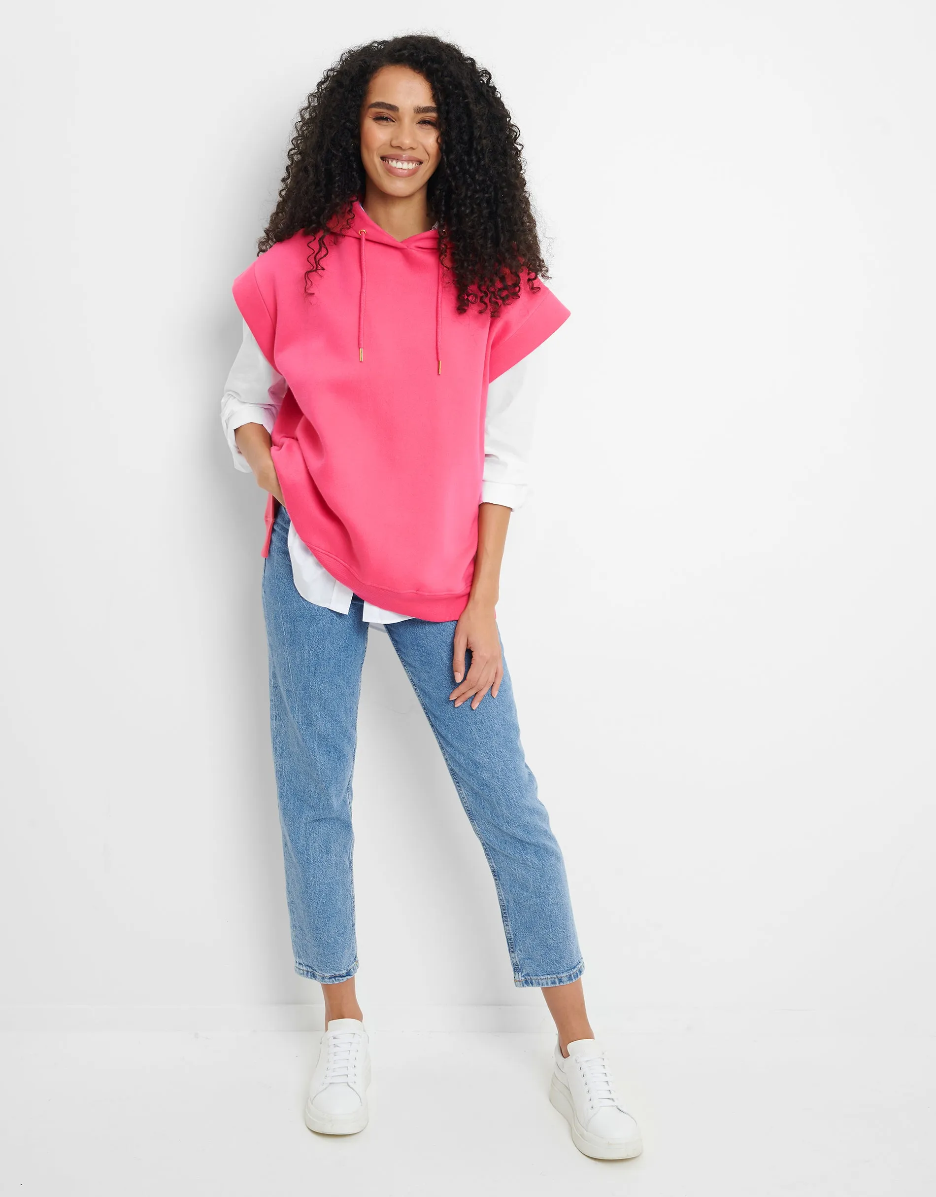 Women's Pink Sleeveless Hoodie sold by Threadbare product image thumbnail 3