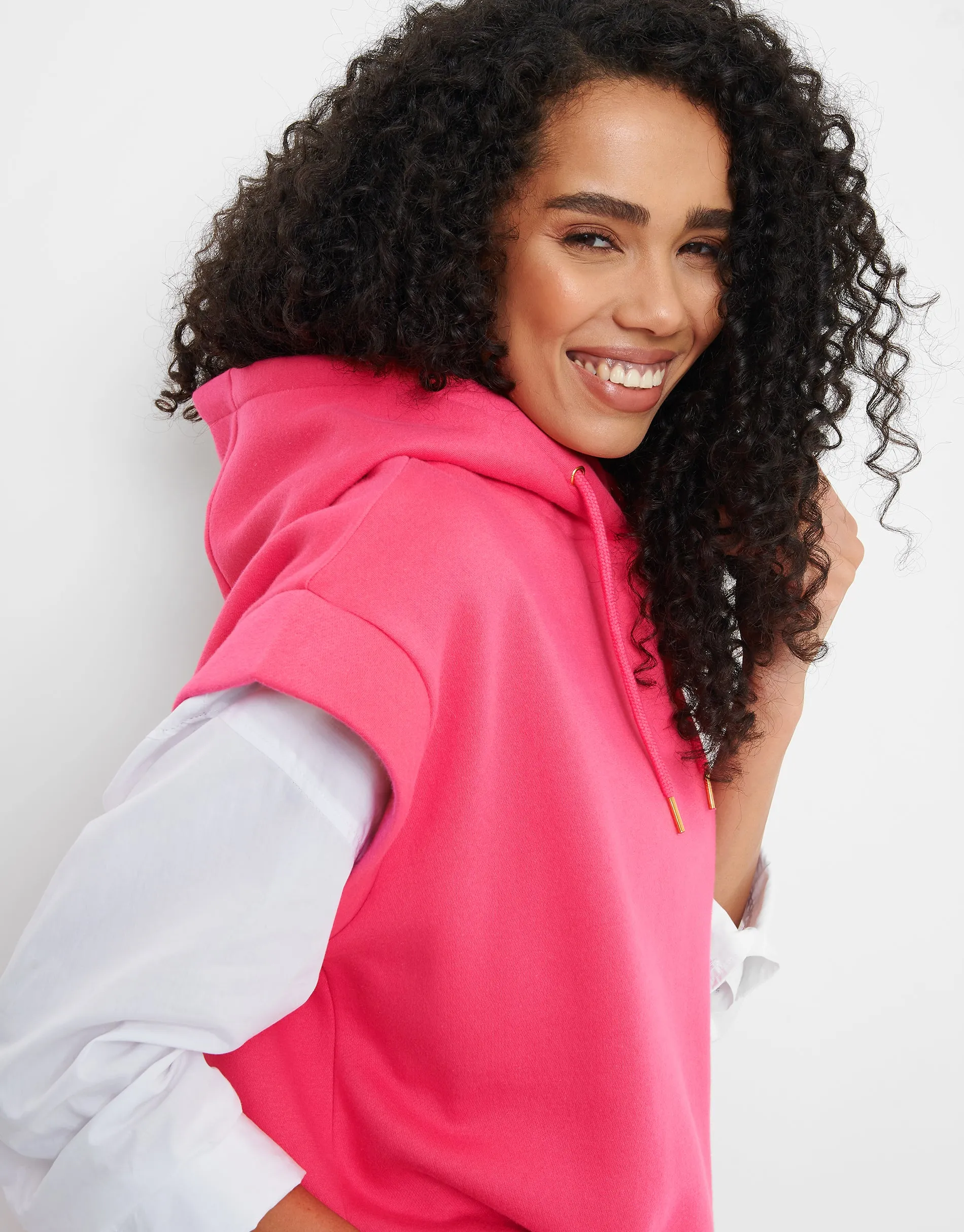 Women's Pink Sleeveless Hoodie sold by Threadbare product image thumbnail 4