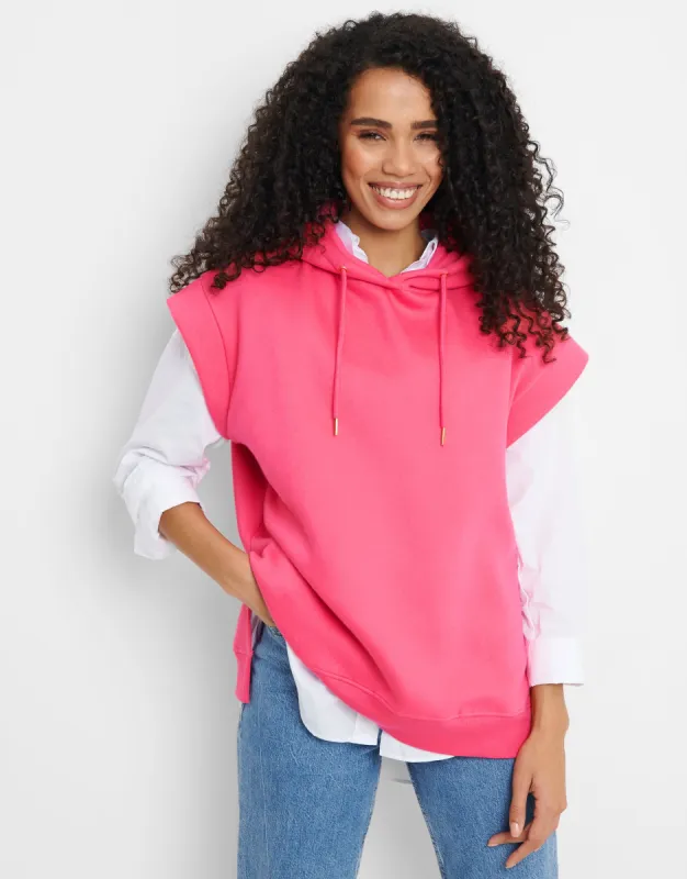 Women's Pink Sleeveless Hoodie sold by Threadbare