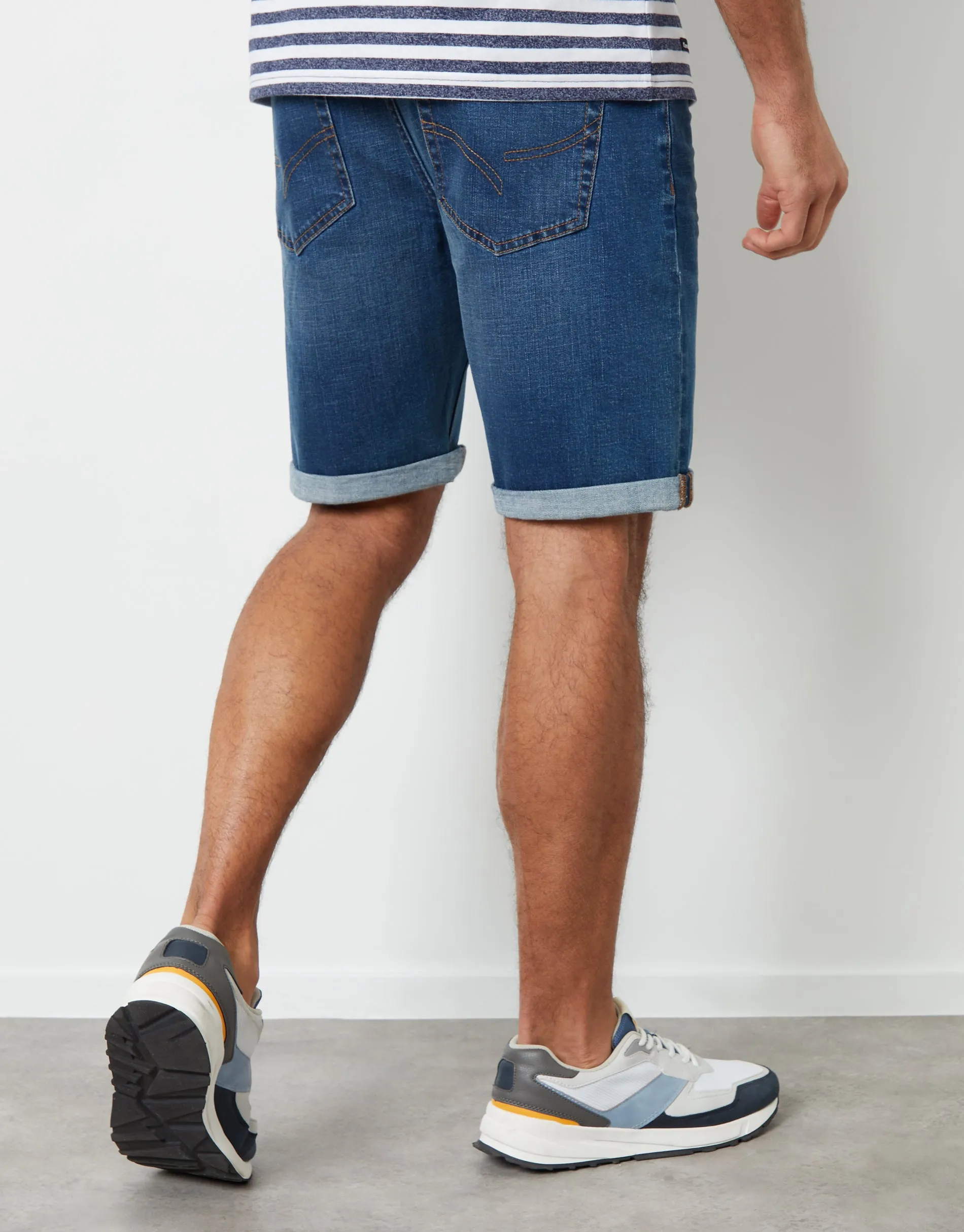 Mid Wash Blue Denim Shorts sold by Threadbare product image thumbnail 3
