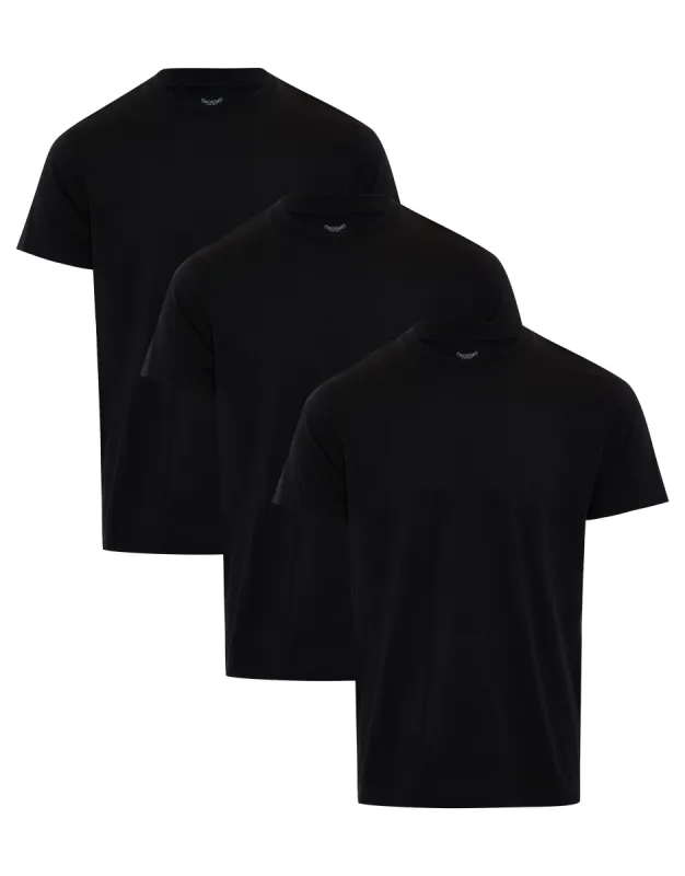 Men's Black Essential Short Sleeve T-Shirts (3 Pack) sold by Threadbare