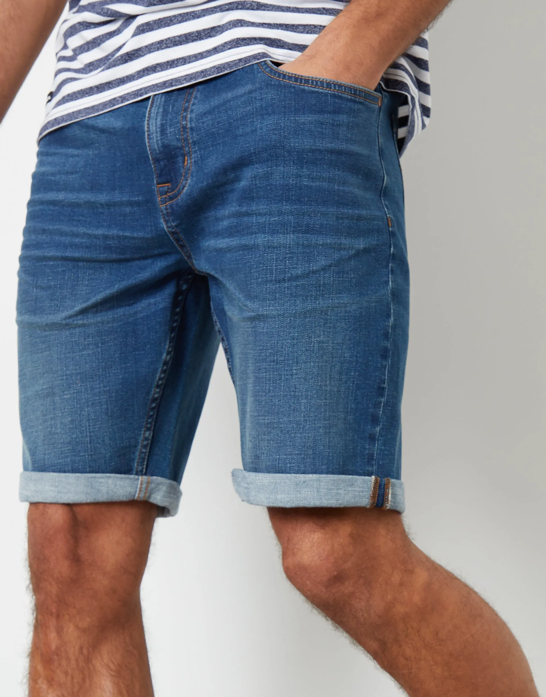 Mid Wash Blue Denim Shorts sold by Threadbare