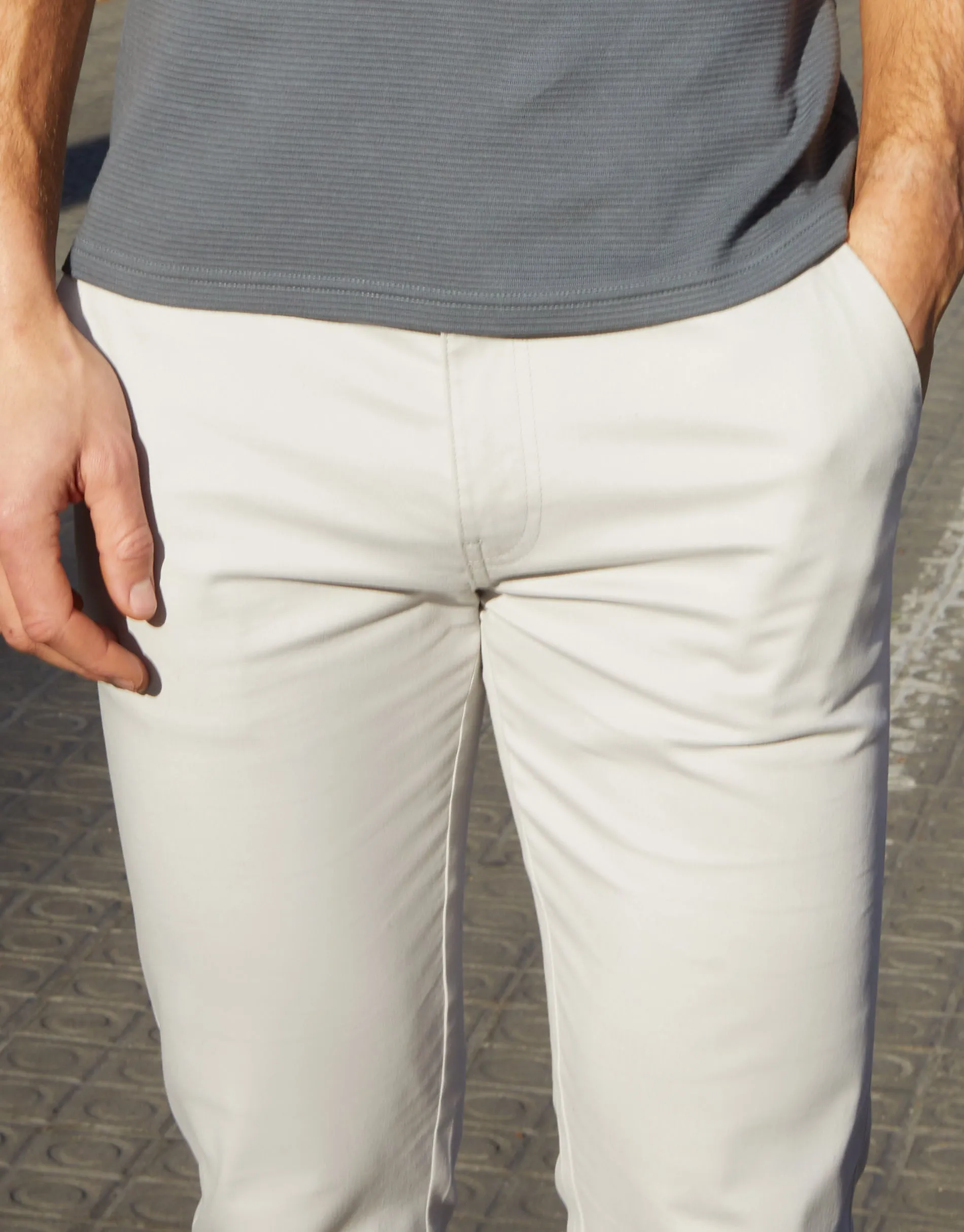 Threadbare Men's Off White Regular Fit Chino Trousers sold by Threadbare product image thumbnail 4