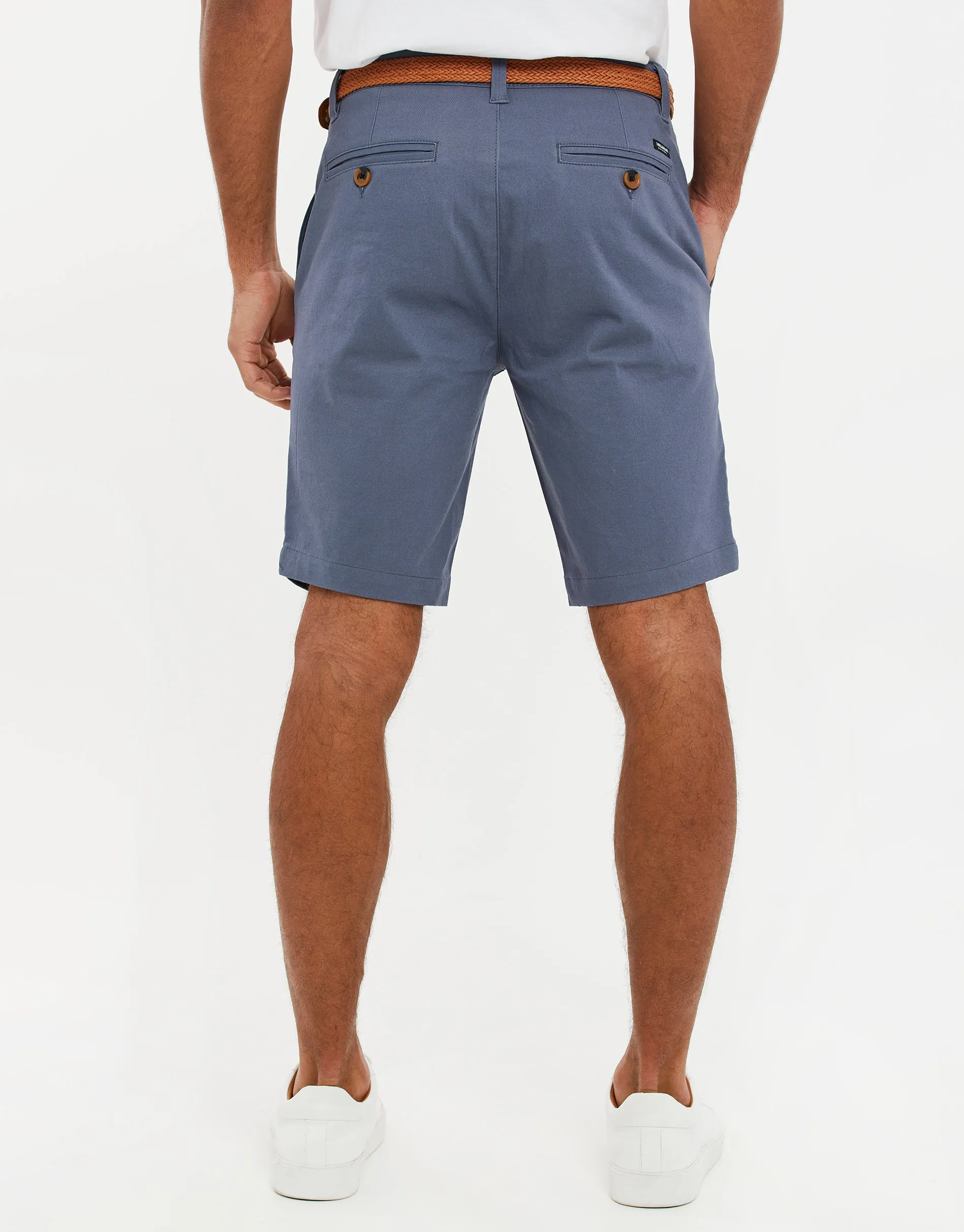 Men's Misty Blue Belted Chino Shorts sold by Threadbare product image thumbnail 2