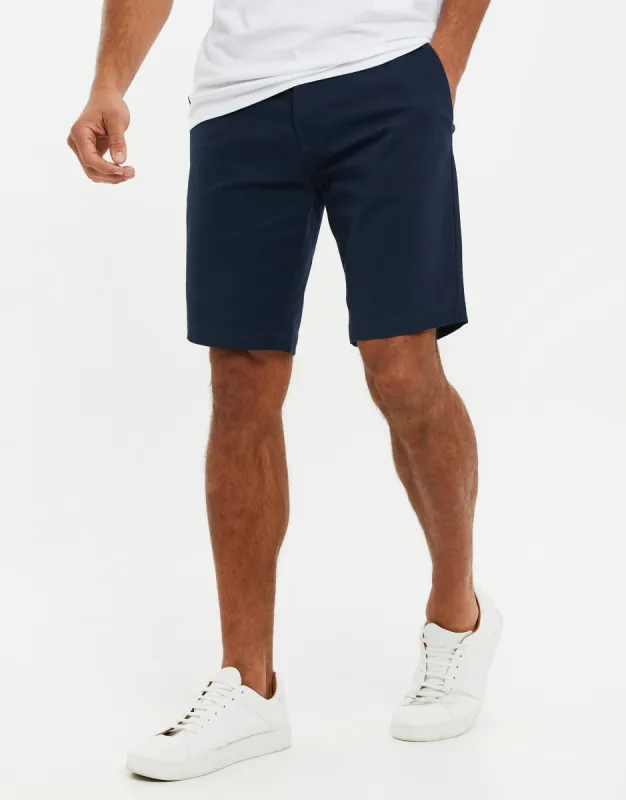 Navy Slim Fit Chino Shorts sold by Threadbare