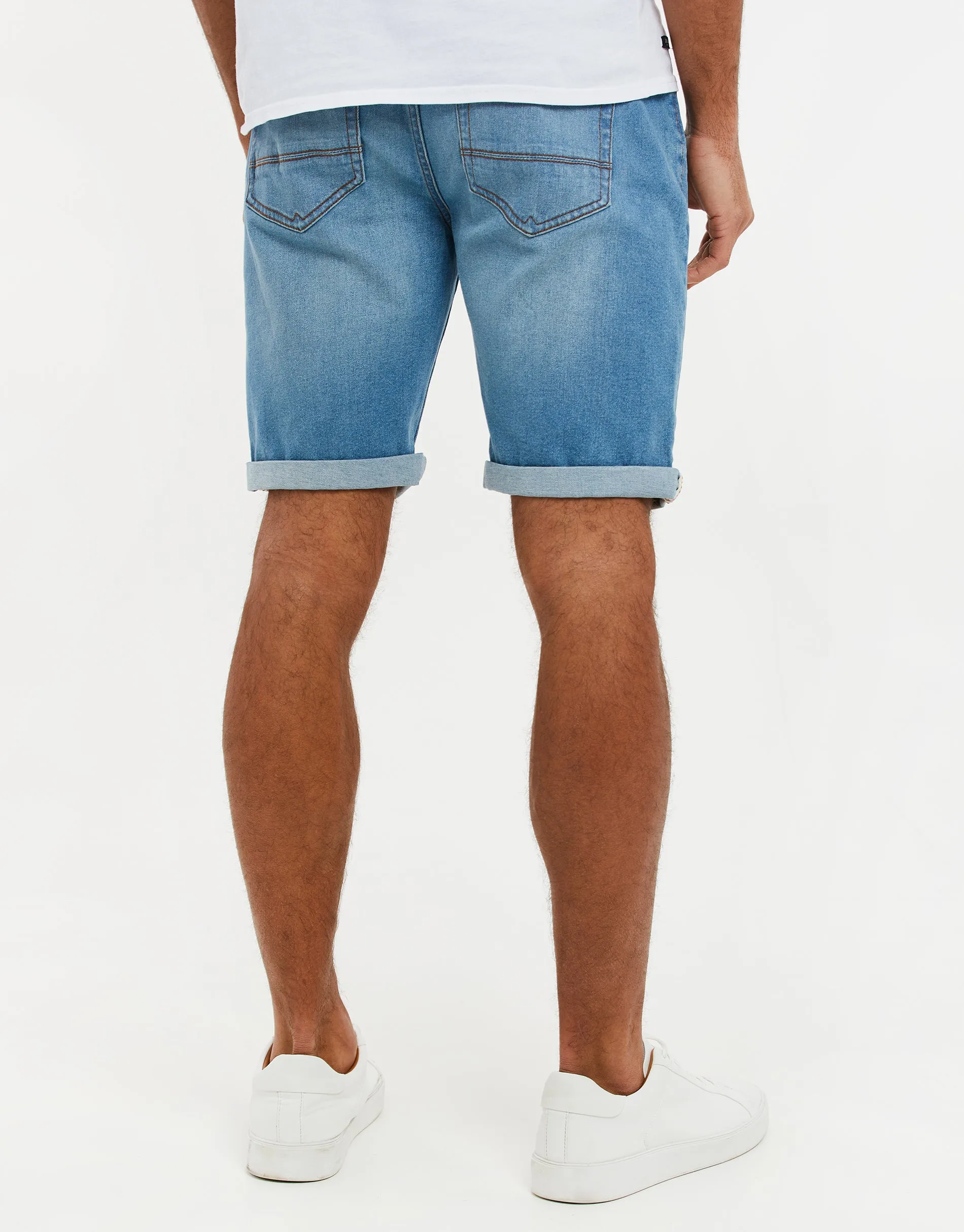 Men's Light Wash Blue Denim Shorts sold by Threadbare product image thumbnail 2