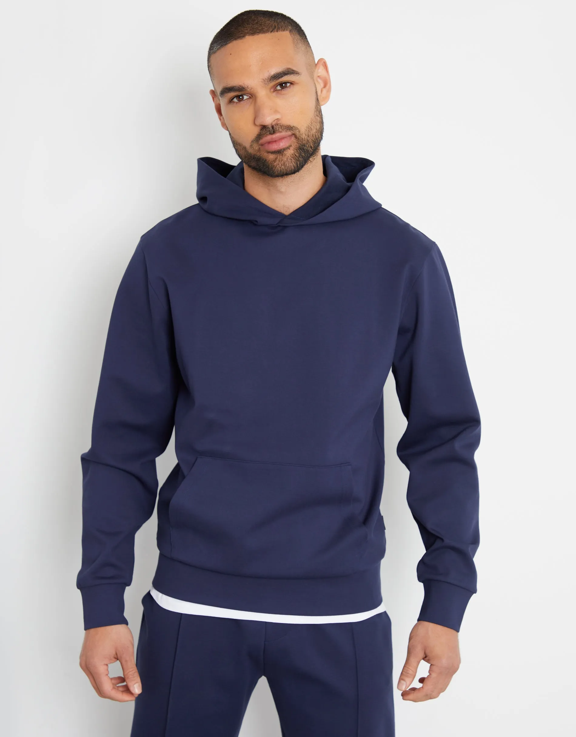 Threadbare Luxe Men's Navy Slim Fit Hoodie sold by Threadbare