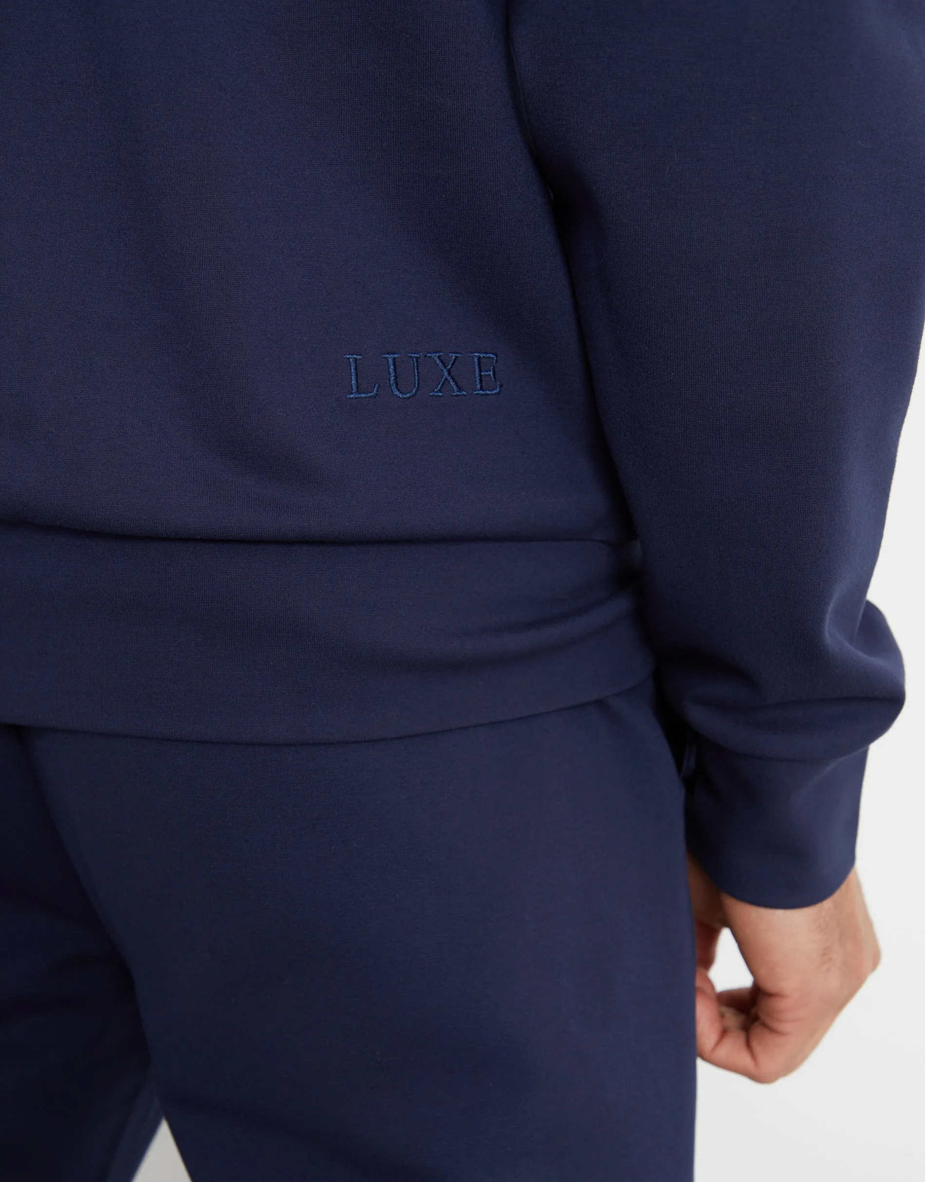 Threadbare Luxe Men's Navy Slim Fit Hoodie sold by Threadbare product image thumbnail 4