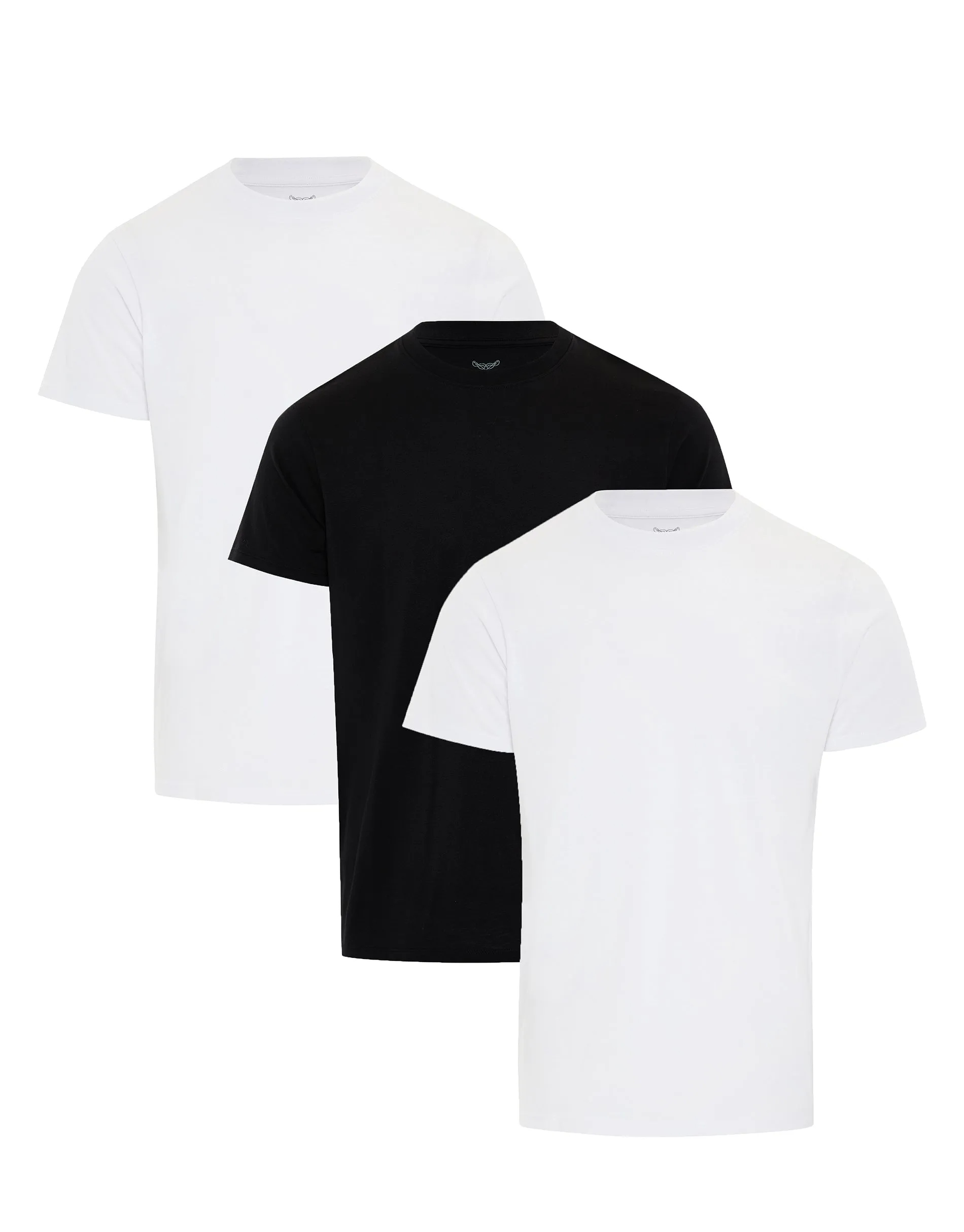 Men's White & Black Essential Short Sleeve T-shirts (3 Pack) sold by Threadbare