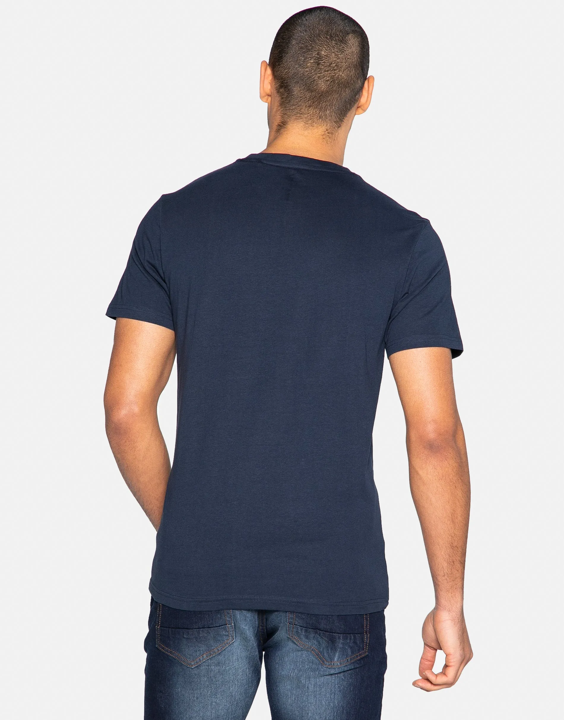 Men's Navy Front Print Cotton T Shirt sold by Threadbare product image thumbnail 2