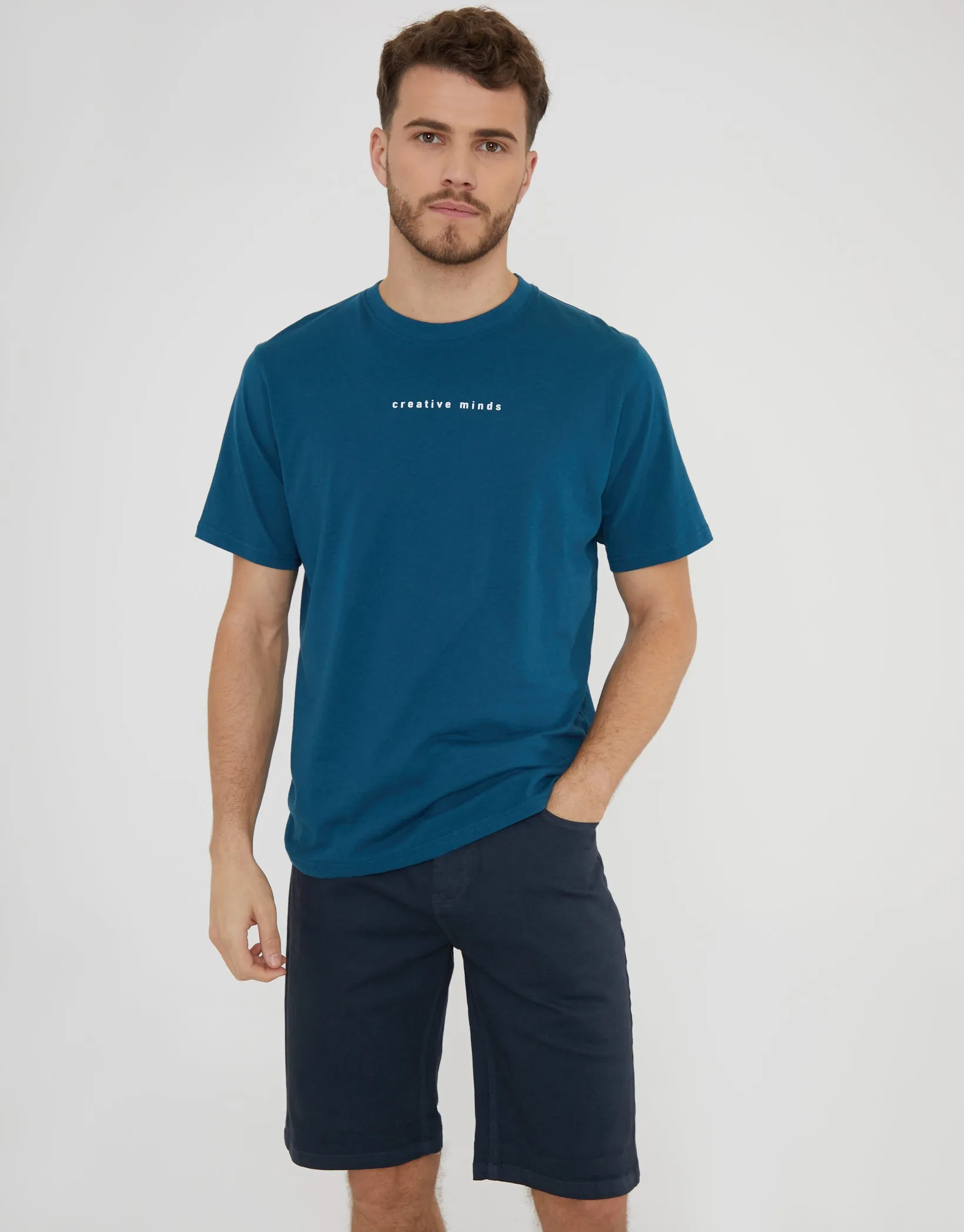 Men's Blue Abstract Graphic Marble Print T-Shirt sold by Threadbare product image thumbnail 2