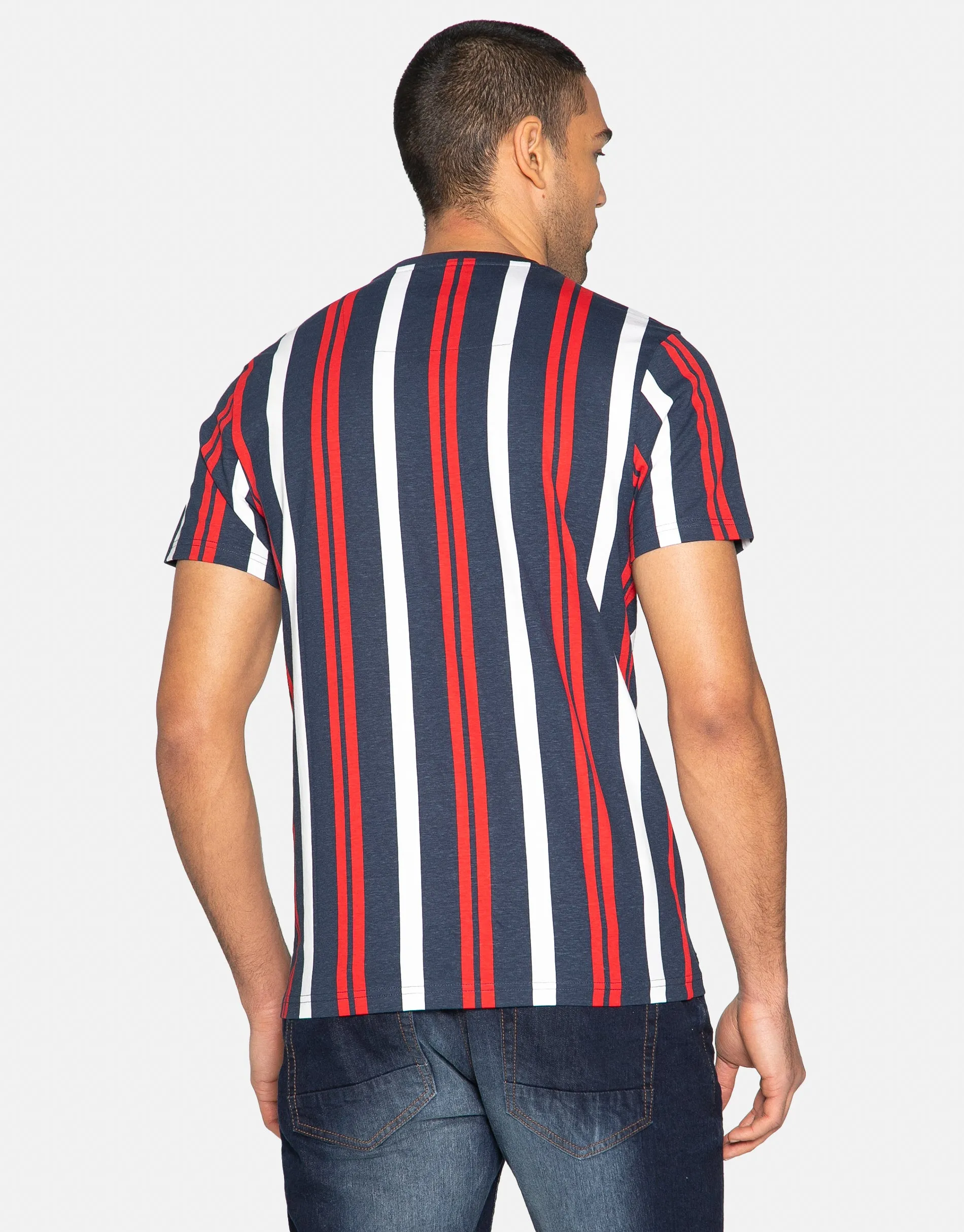 Men's Navy Stripe Cotton T-Shirt sold by Threadbare product image thumbnail 2