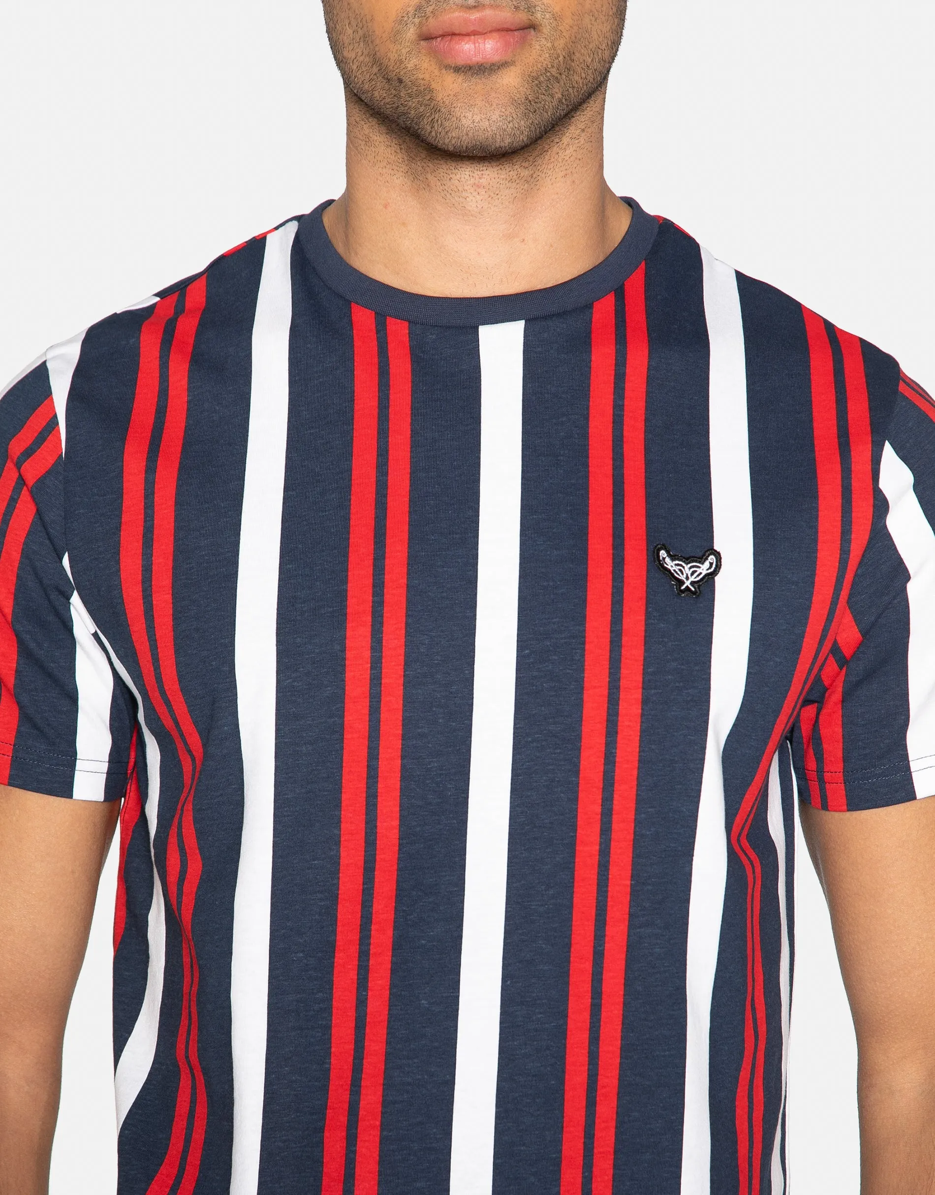 Men's Navy Stripe Cotton T-Shirt sold by Threadbare product image thumbnail 4
