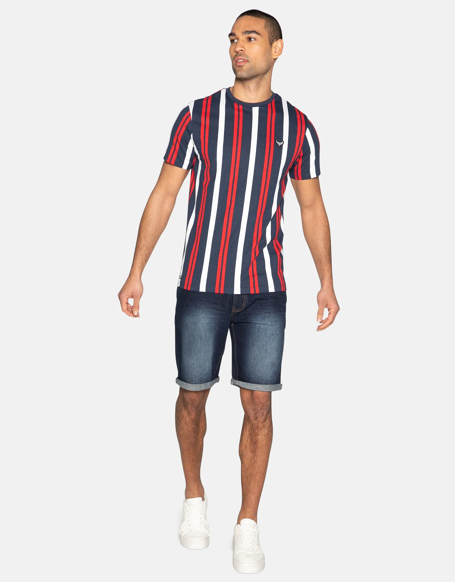 Men's Navy Stripe Cotton T-Shirt sold by Threadbare product image thumbnail 3
