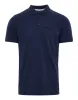 Men's Navy Honeycomb Rib Jetted Pocket Polo Shirt sold by Threadbare