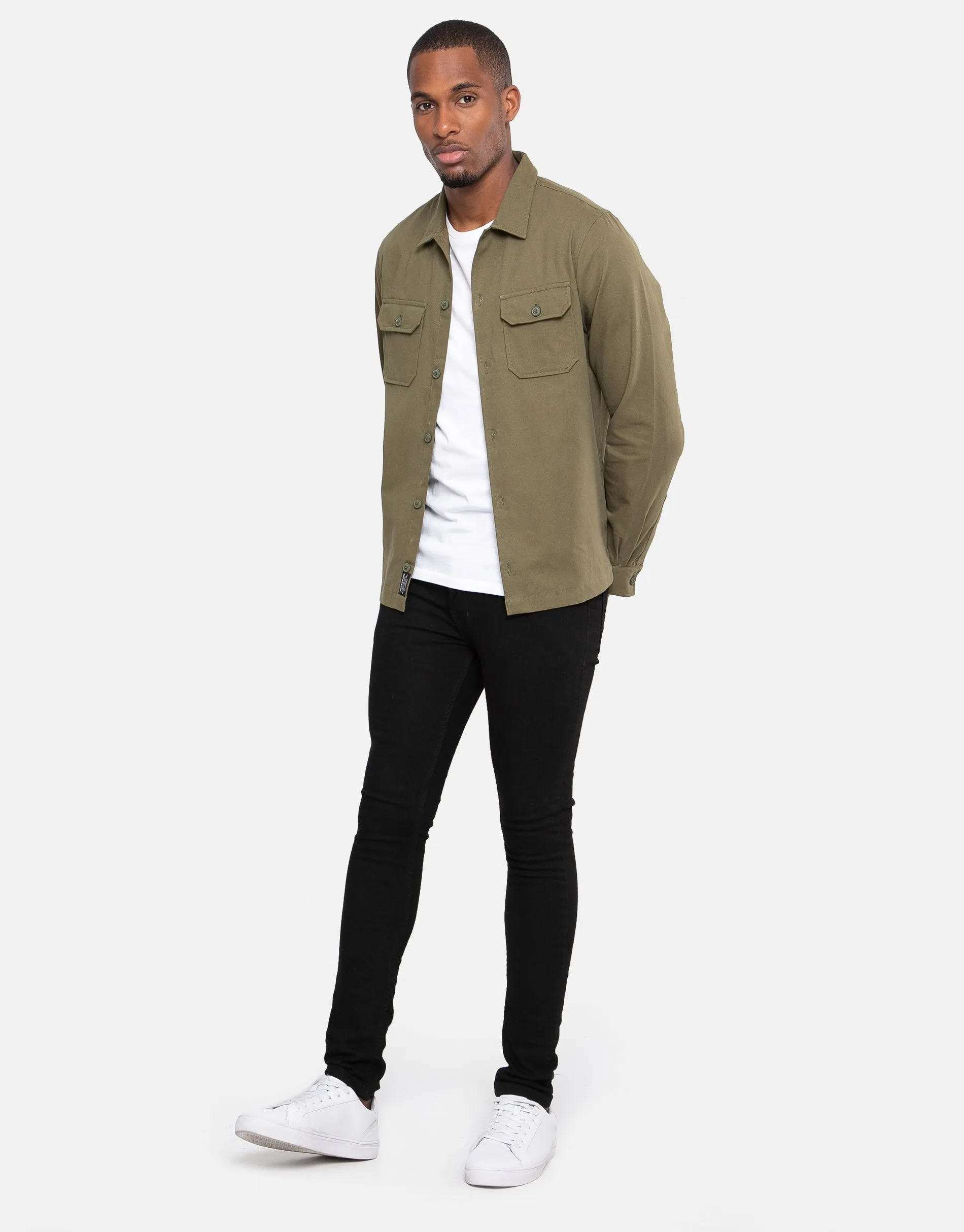 Men's Khaki Cotton Long Sleeve Shirt sold by Threadbare product image thumbnail 3