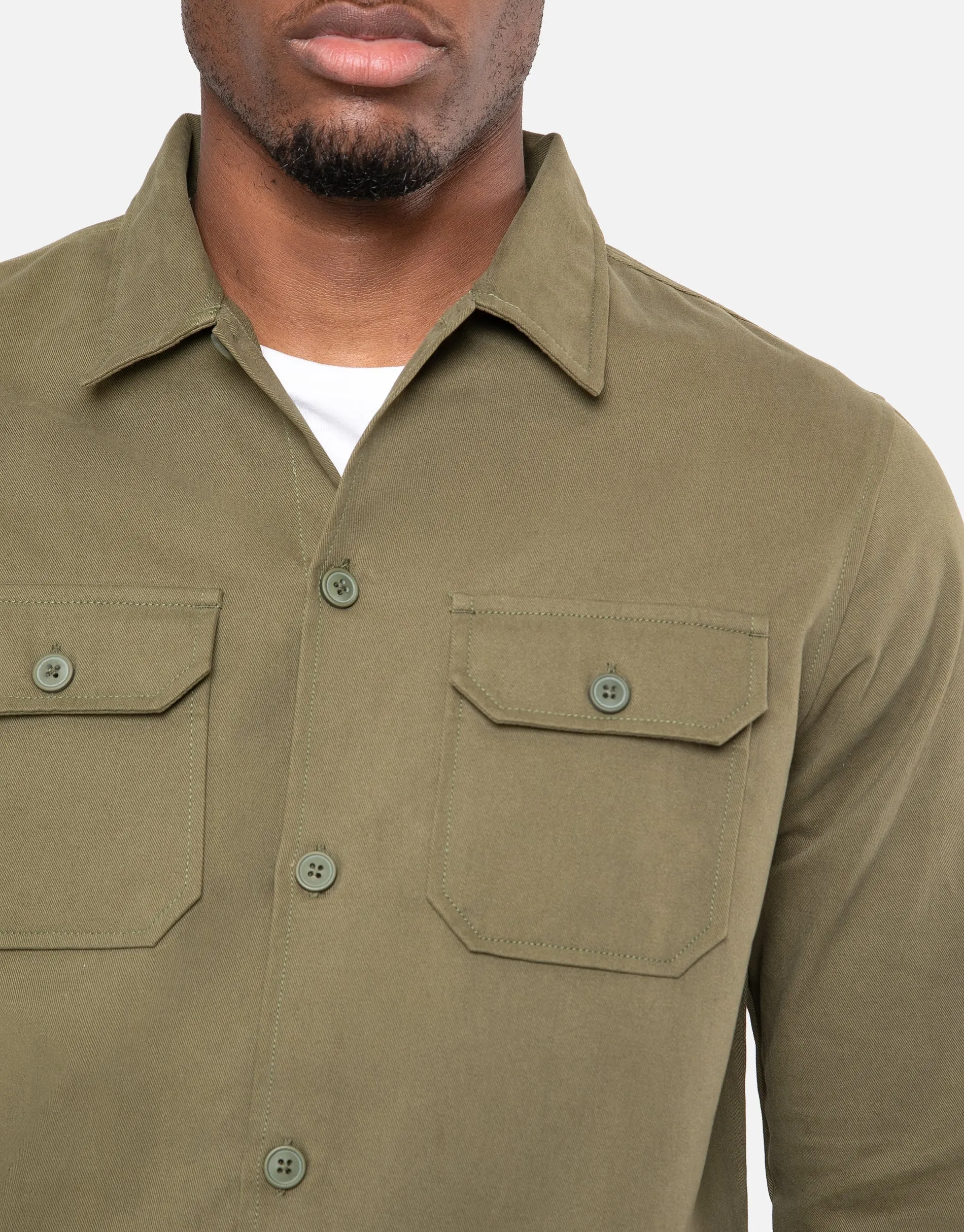 Men's Khaki Cotton Long Sleeve Shirt sold by Threadbare product image thumbnail 4