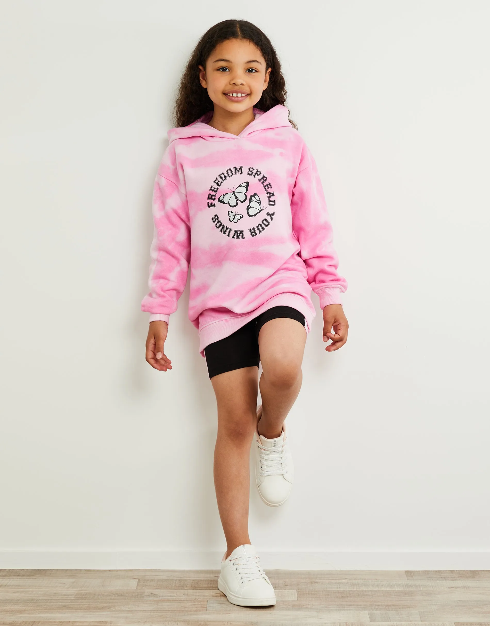 Girls' Pink Hoodie & Cycling Shorts Co-ord (2-Piece Set) sold by Threadbare