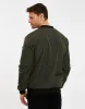 Men's Khaki Sherpa Lined Bomber Jacket sold by Threadbare