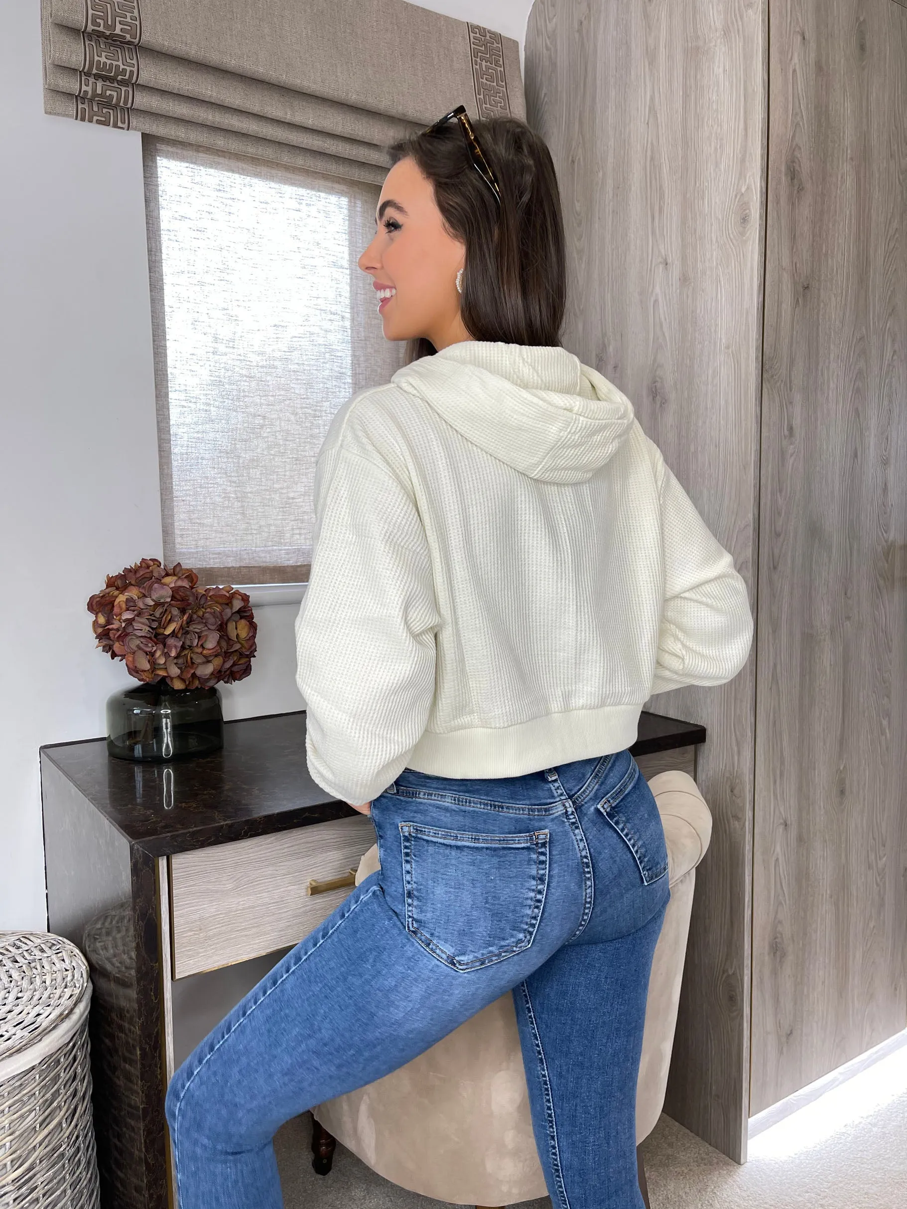 Women's White Cropped Hoodie Co-ord sold by Threadbare product image thumbnail 2