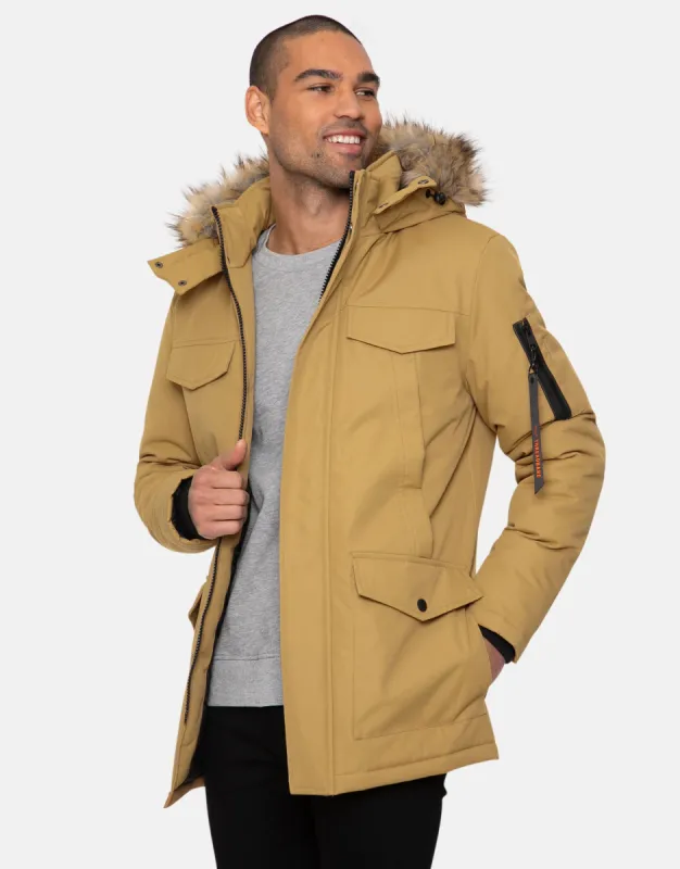 Men's Camel Parka Jacket sold by Threadbare