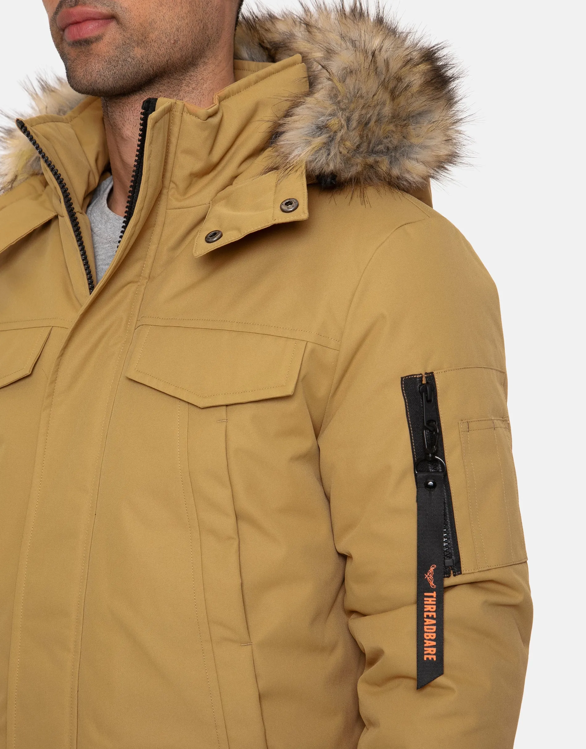 Men's Camel Parka Jacket sold by Threadbare product image thumbnail 4