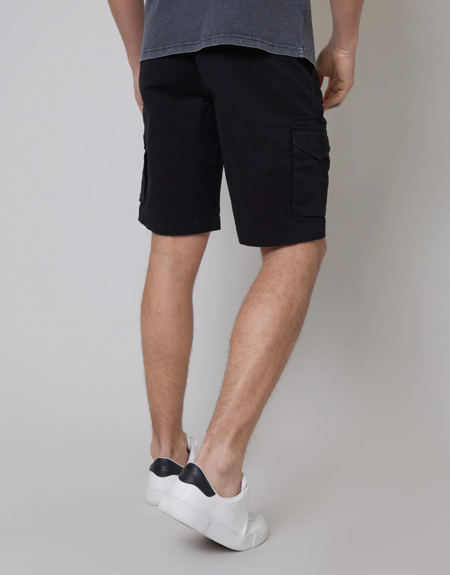 Threadbare Men's Black Stretch Cargo Shorts sold by Threadbare product image thumbnail 2