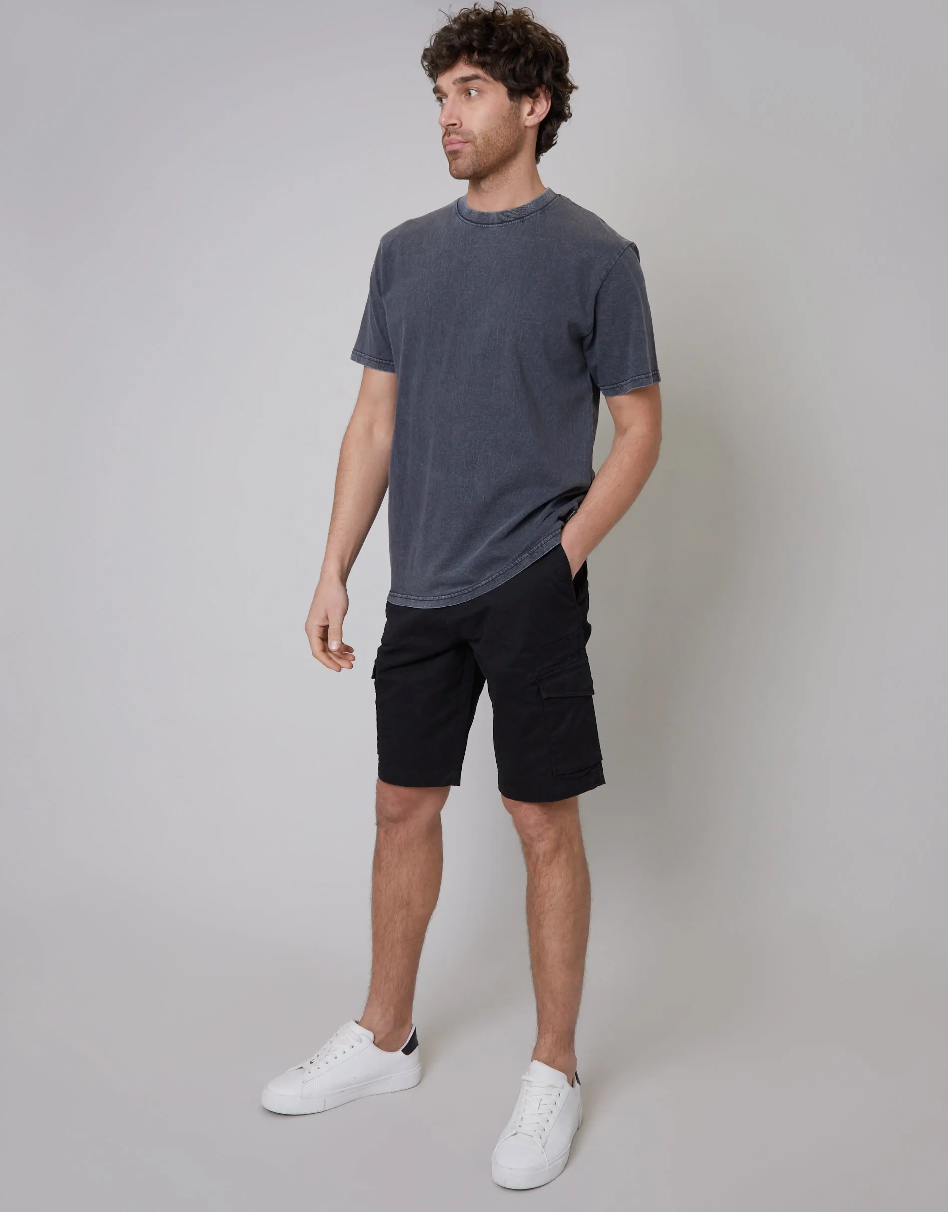 Threadbare Men's Black Stretch Cargo Shorts sold by Threadbare product image thumbnail 5