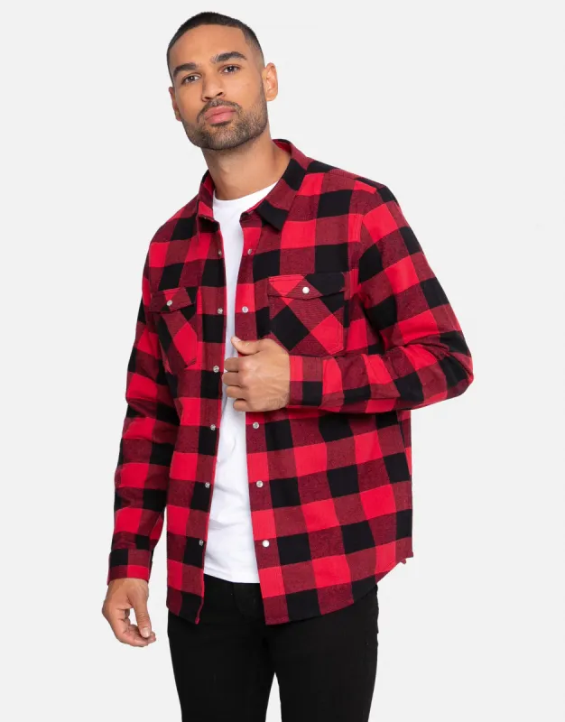 Men's Red Check Long Sleeve Shirt sold by Threadbare