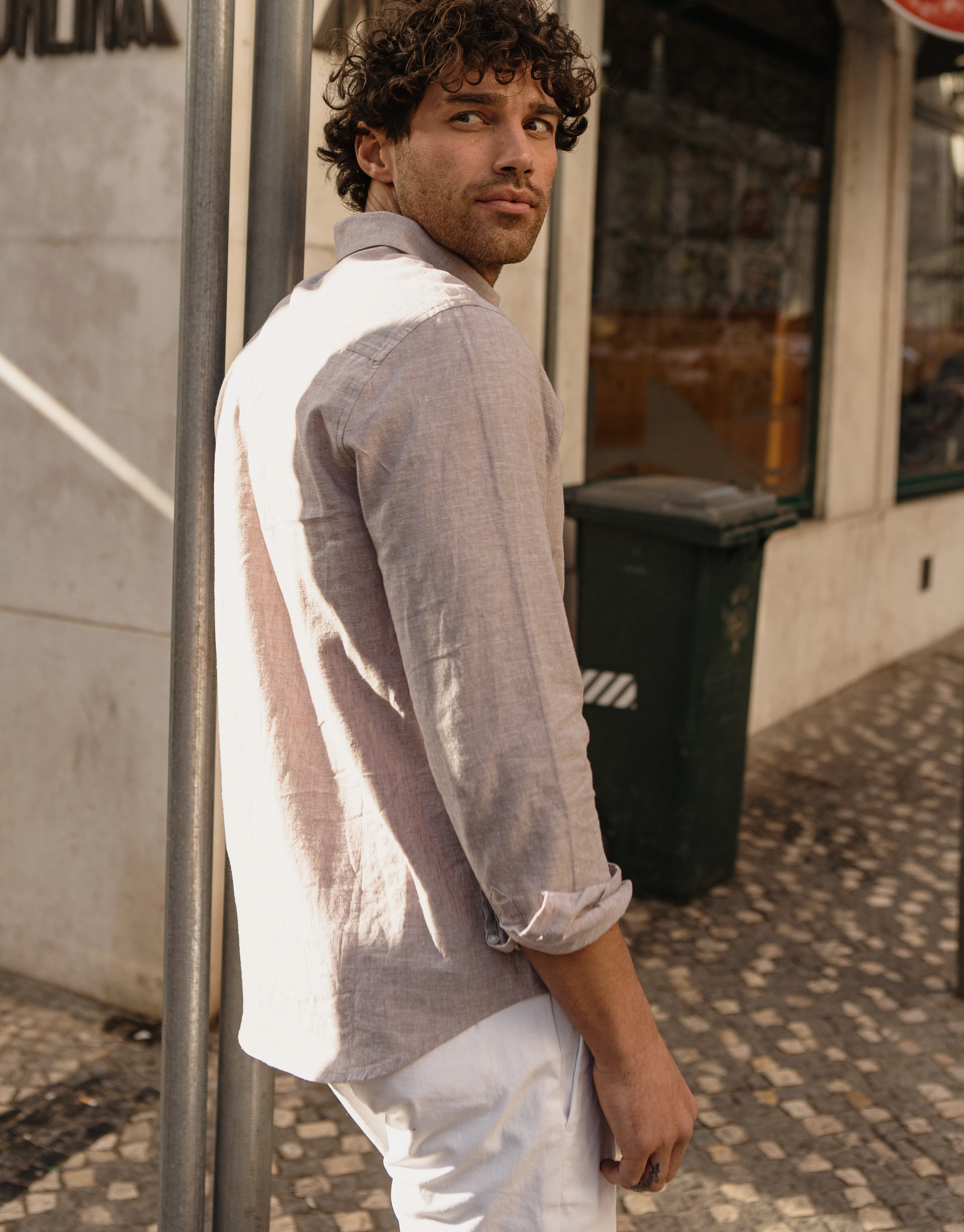 Stone Long Sleeve Linen Blend Shirt sold by Threadbare product image thumbnail 2