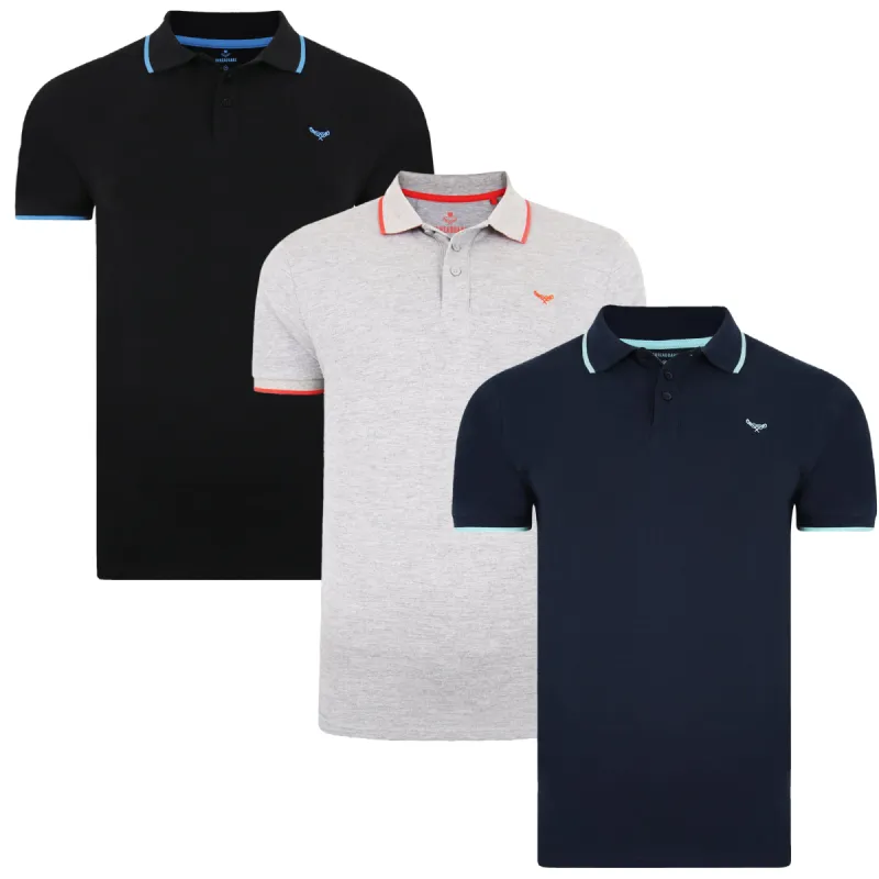 Men's Multi Cotton Polo Shirts (3 Pack) sold by Threadbare