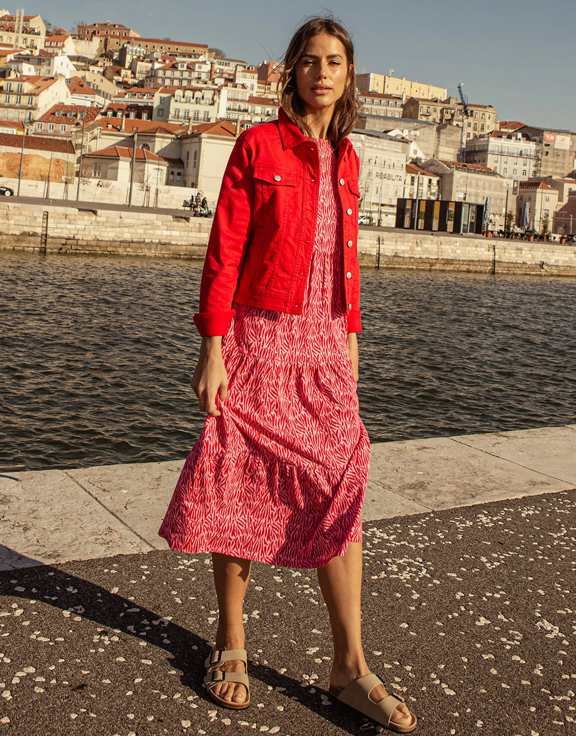 Women's Red Stretch Denim Jacket sold by Threadbare product image thumbnail 2