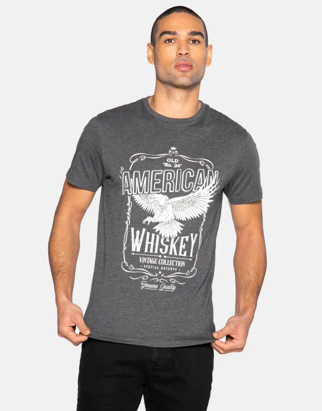 Men's Grey Eagle Crew Neck T-Shirt made by Threadbare