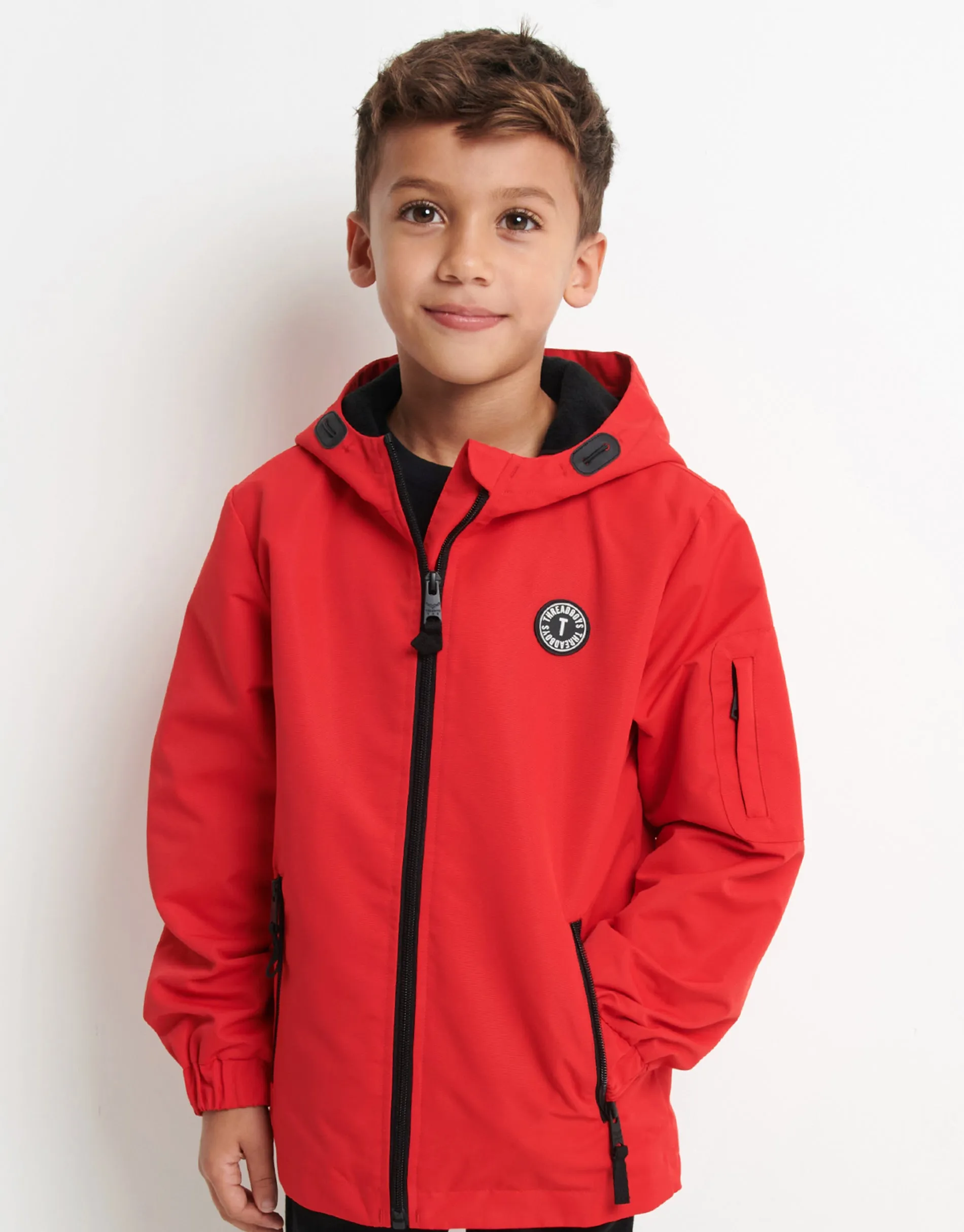 Boys' Red Lightweight Fleece Jacket sold by Threadbare