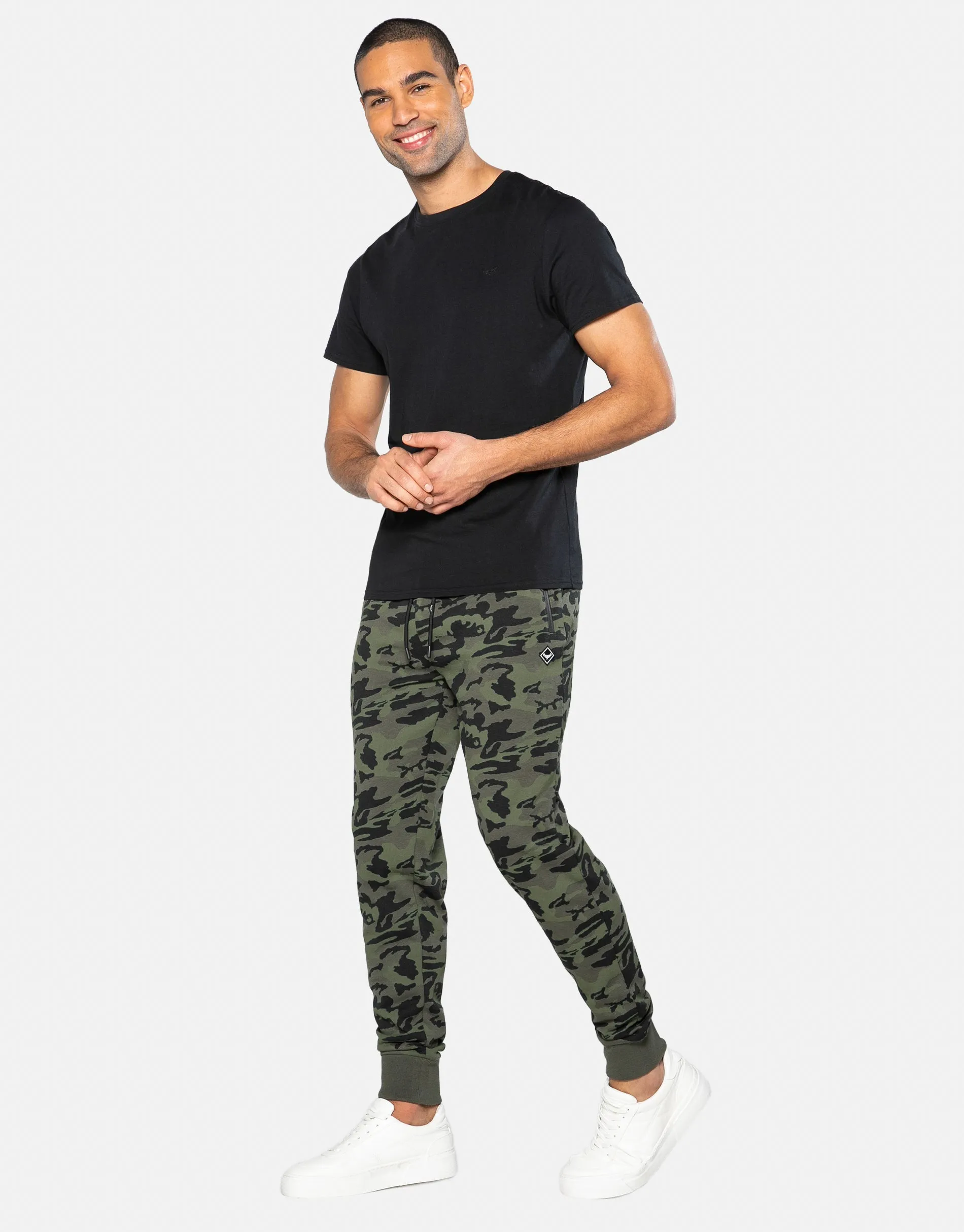 Men's Khaki Camo Slim Fit Joggers sold by Threadbare product image thumbnail 3