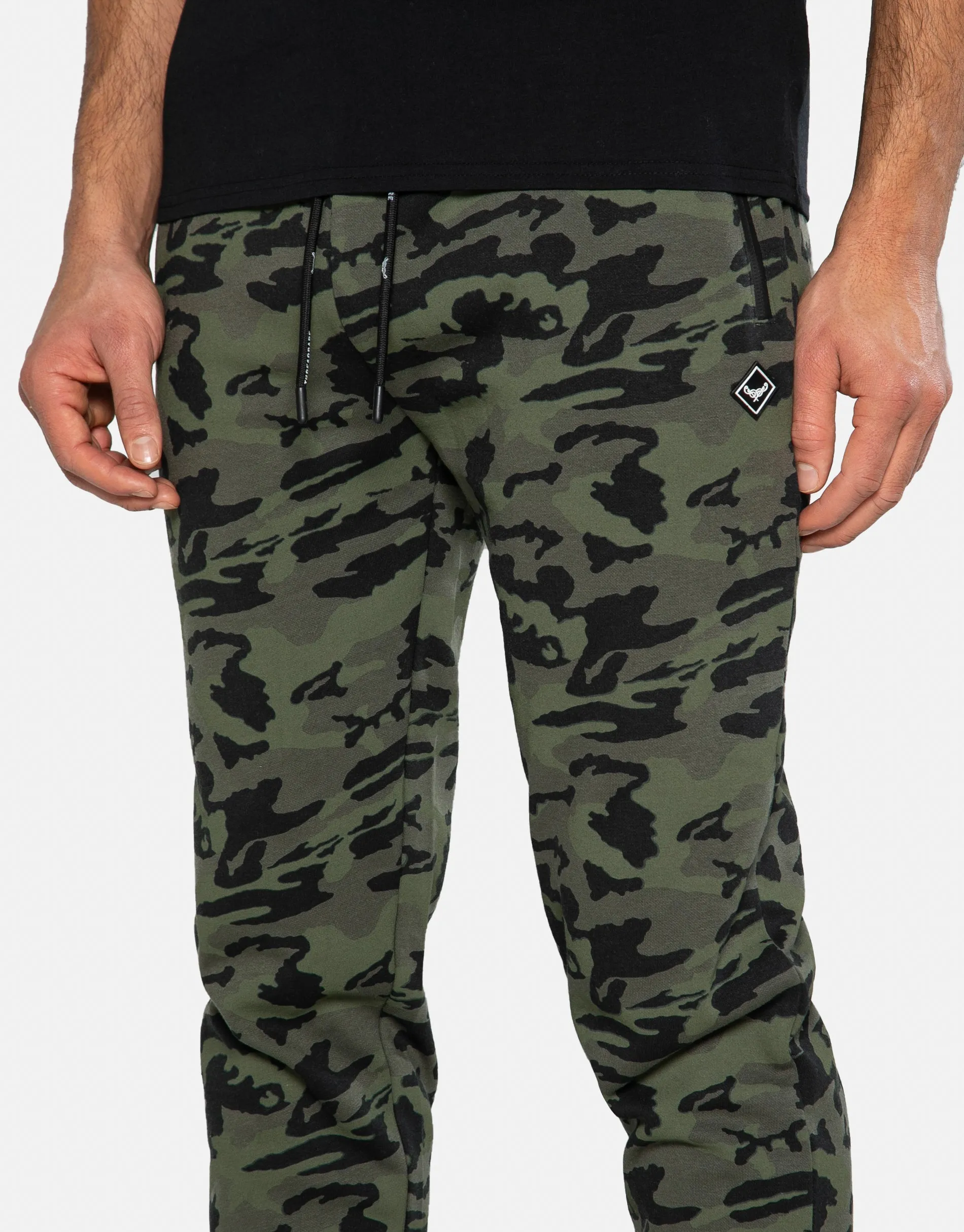 Men's Khaki Camo Slim Fit Joggers sold by Threadbare product image thumbnail 4