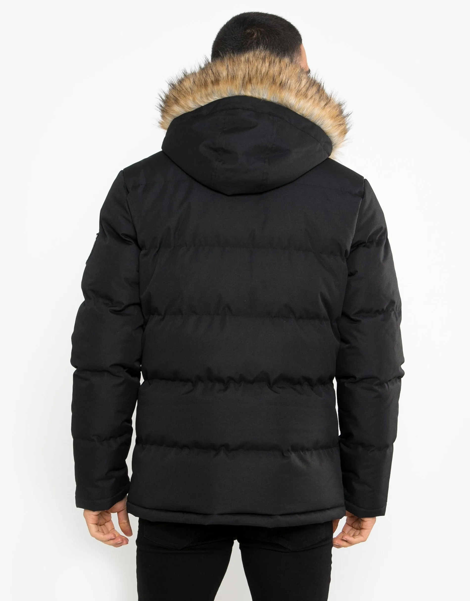 Men's Black Parka Jacket sold by Threadbare product image thumbnail 2