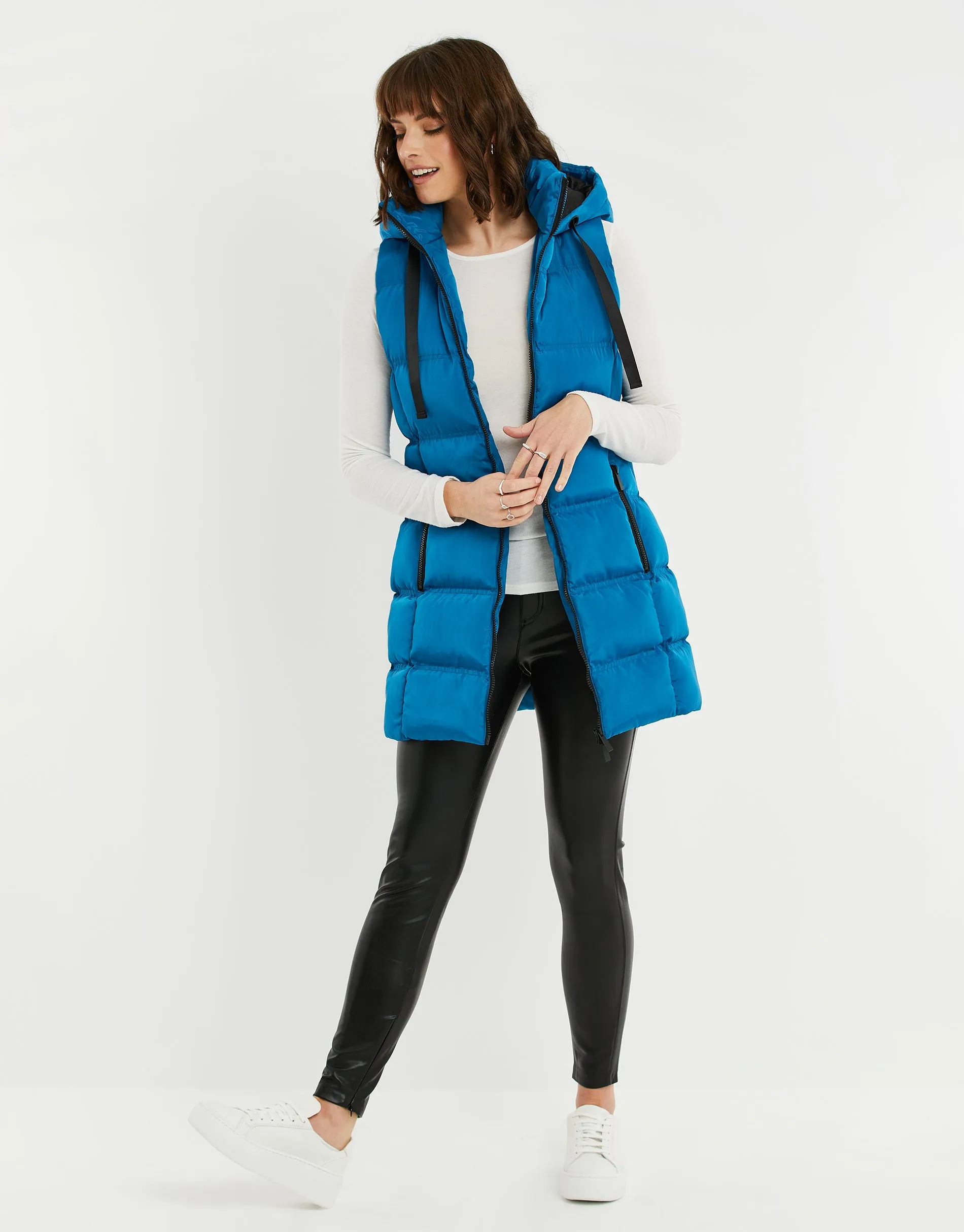 Women's Blue Sporty Padded Gilet sold by Threadbare product image thumbnail 4