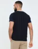Men's Navy Contrast Neck Cable Knit Vest sold by Threadbare