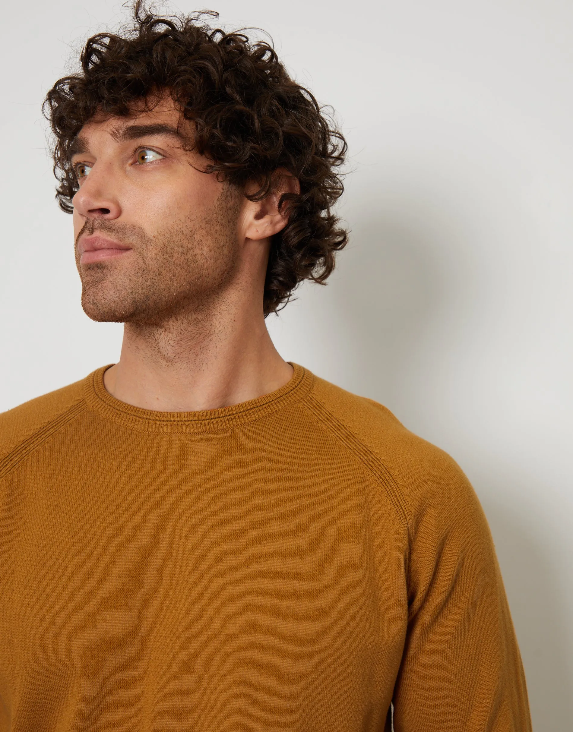 Men's Camel Crew Neck Knitted Jumper sold by Threadbare product image thumbnail 4