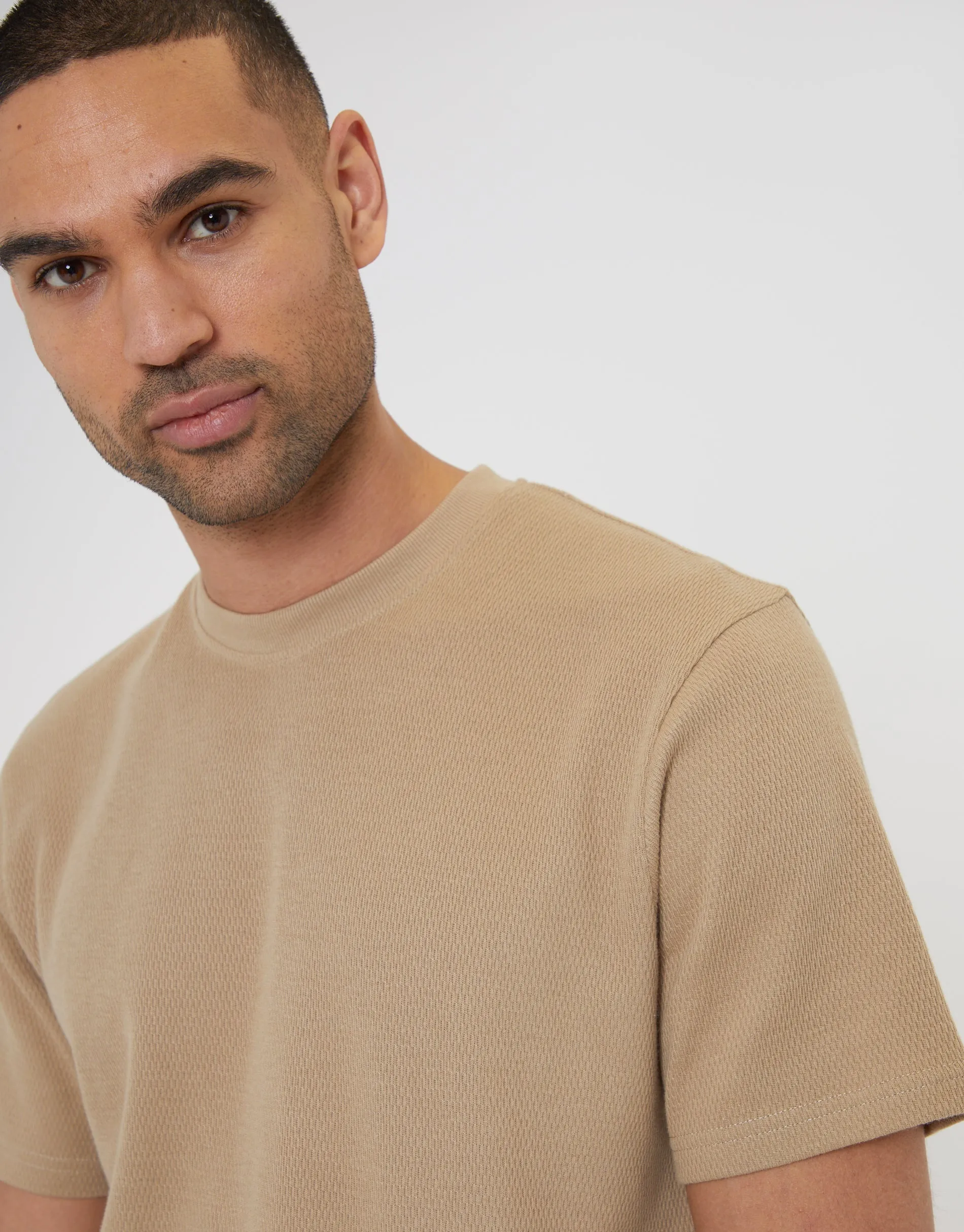 Men's Mushroom Textured T-Shirt sold by Threadbare product image thumbnail 4