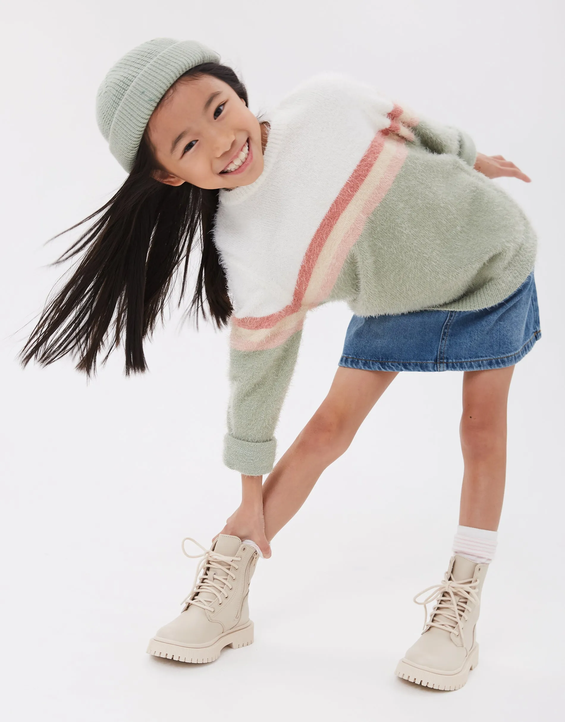 Girls' Sage Fluffy Jumper sold by Threadbare product image thumbnail 4