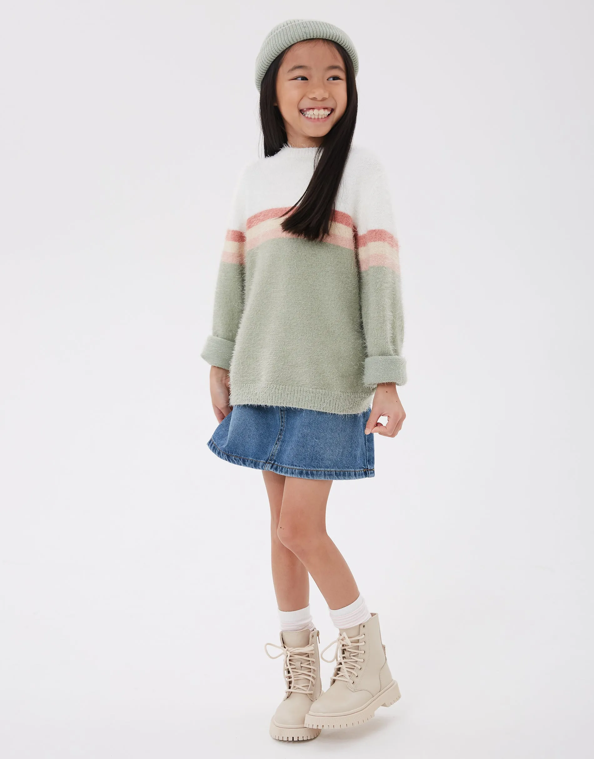 Girls' Sage Fluffy Jumper sold by Threadbare product image thumbnail 3