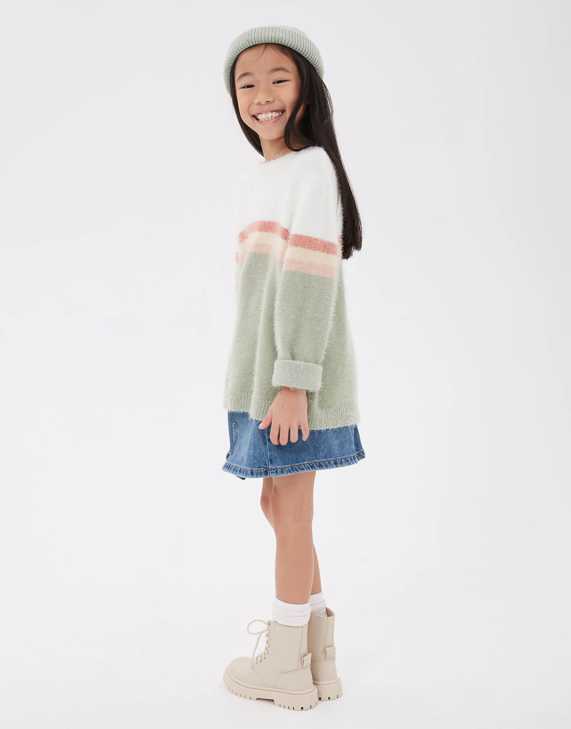 Girls' Sage Fluffy Jumper sold by Threadbare product image thumbnail 2
