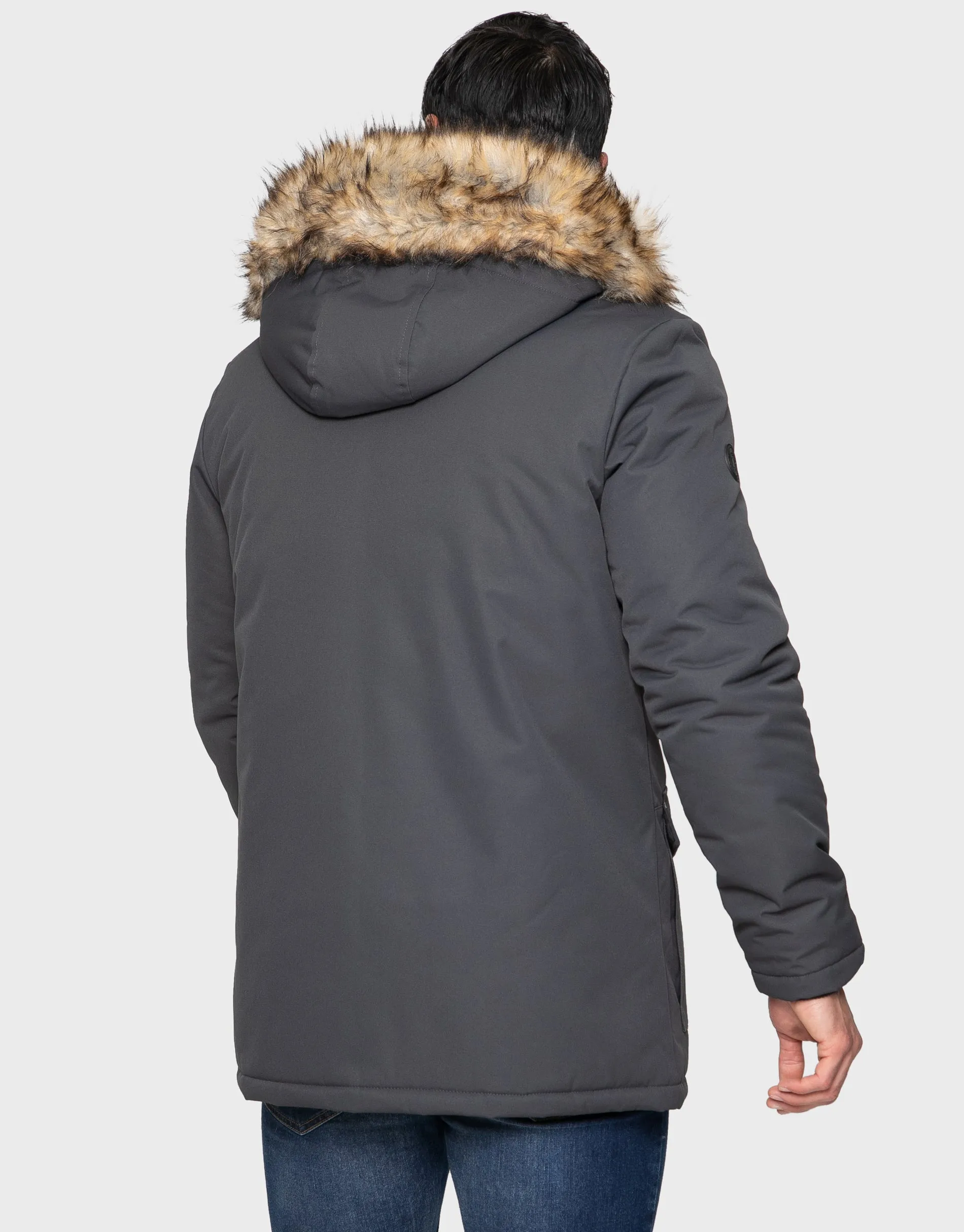 Men's Charcoal Parka Jacket sold by Threadbare product image thumbnail 2