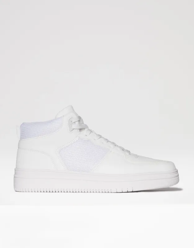 White Sport Panel High Top Trainers sold by Threadbare