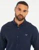Navy Long Sleeve Linen Blend Shirt sold by Threadbare