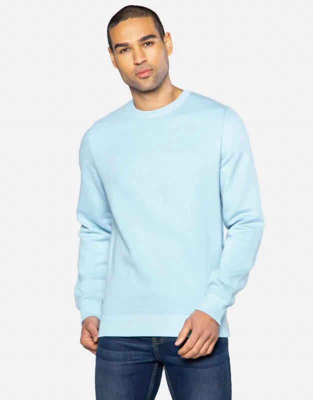 Men's Light Blue Crew Neck Sweatshirt sold by Threadbare