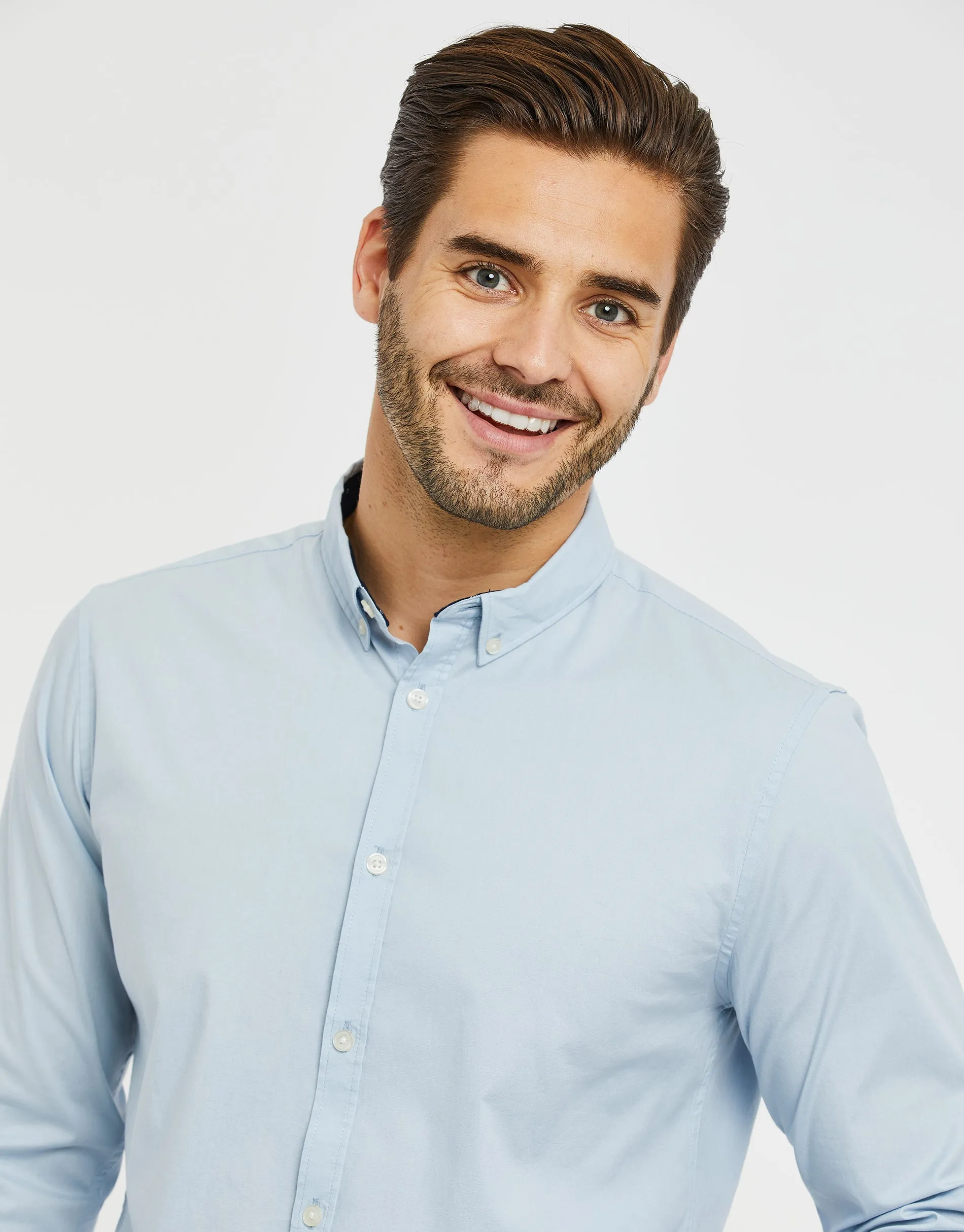 Men's Sky Blue Long Sleeve Shirt sold by Threadbare product image thumbnail 4